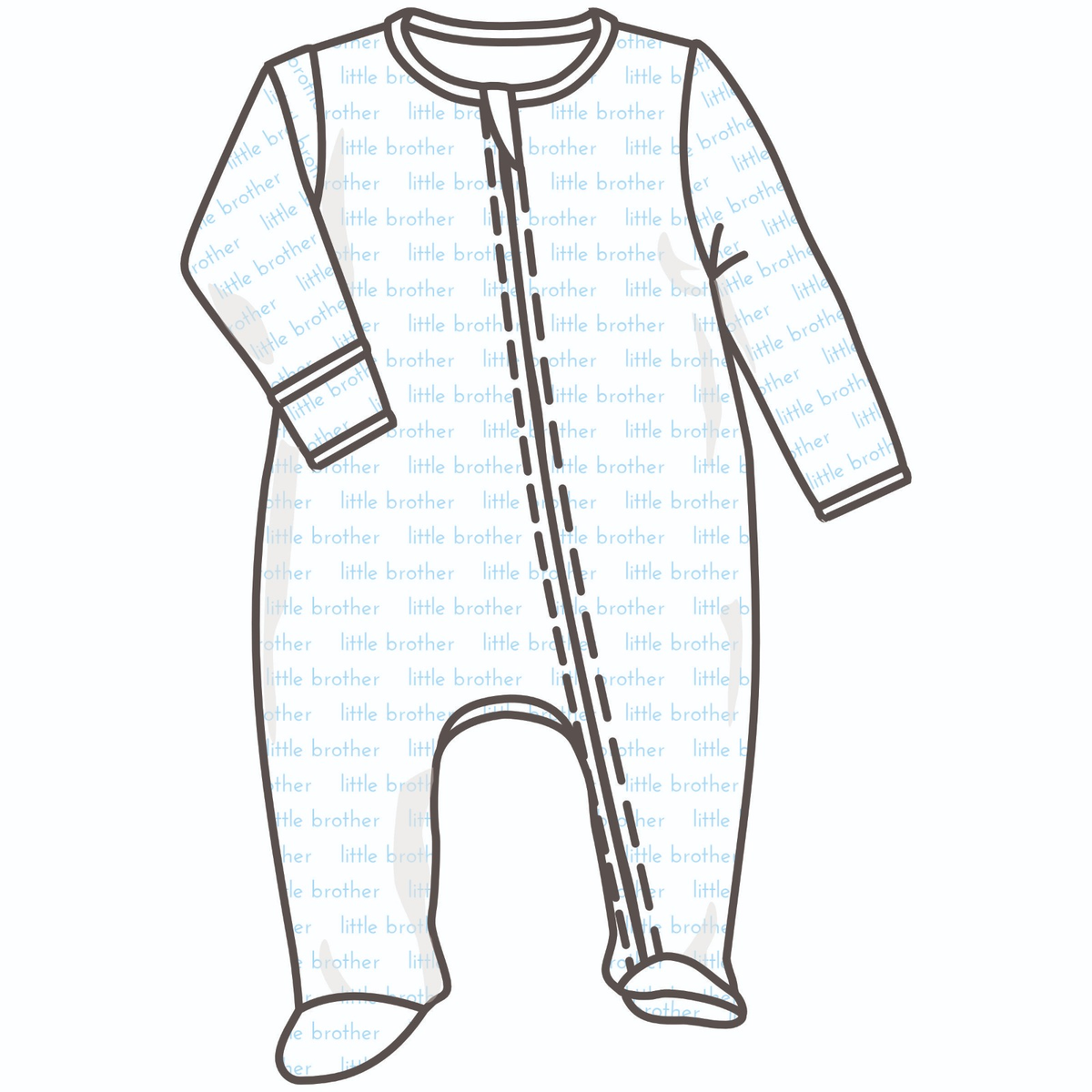 Magnolia Baby - Little Brother Print Zip Footie