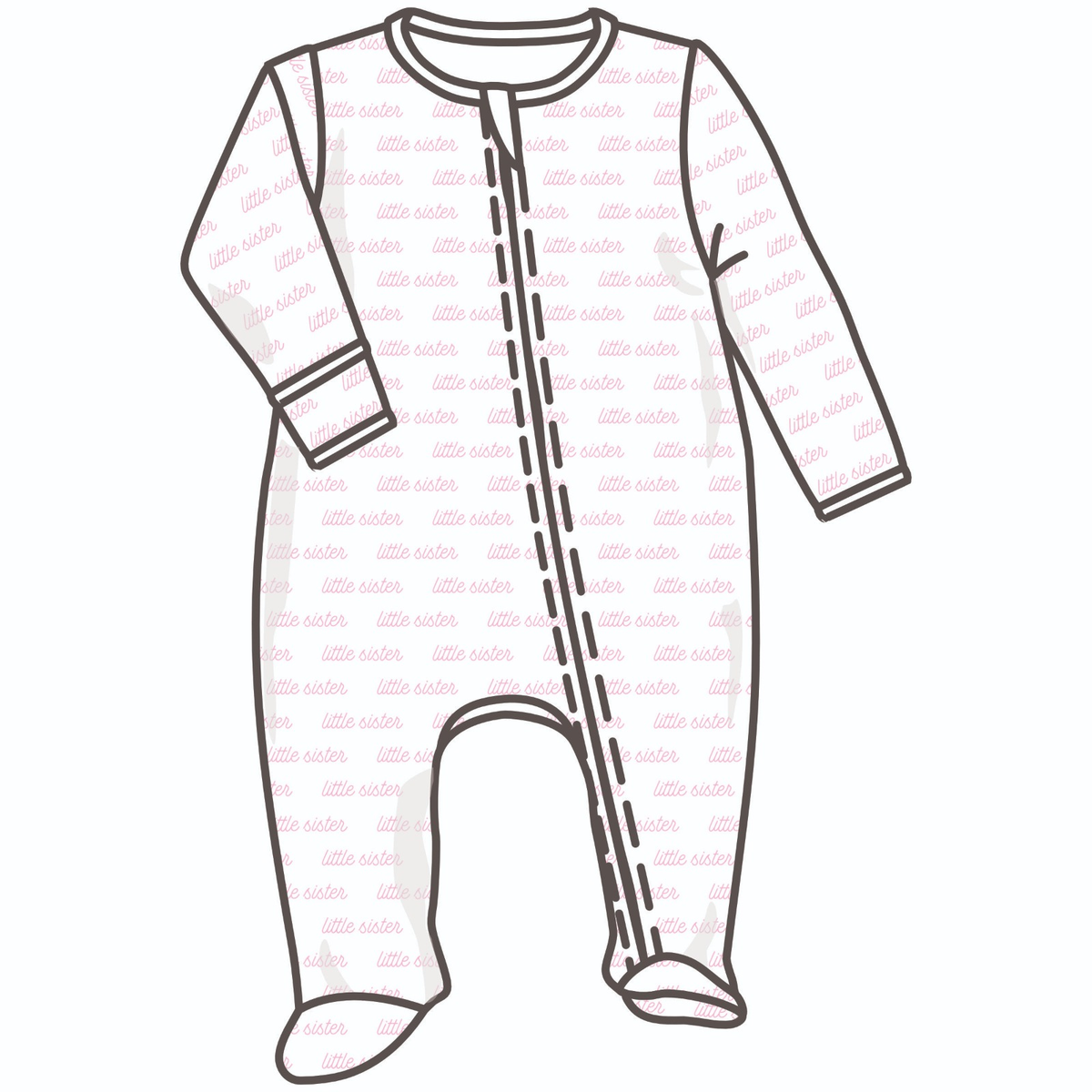 Magnolia Baby - Little Sister Print Zip Footie