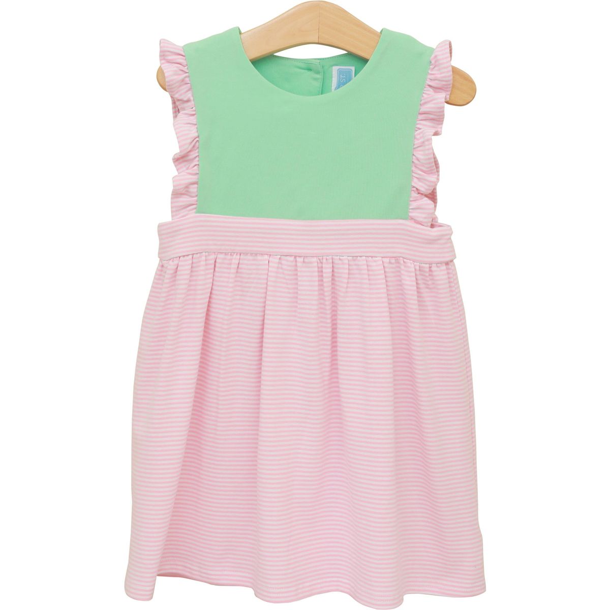 Light Pink Stripe & Mint Frances Dress