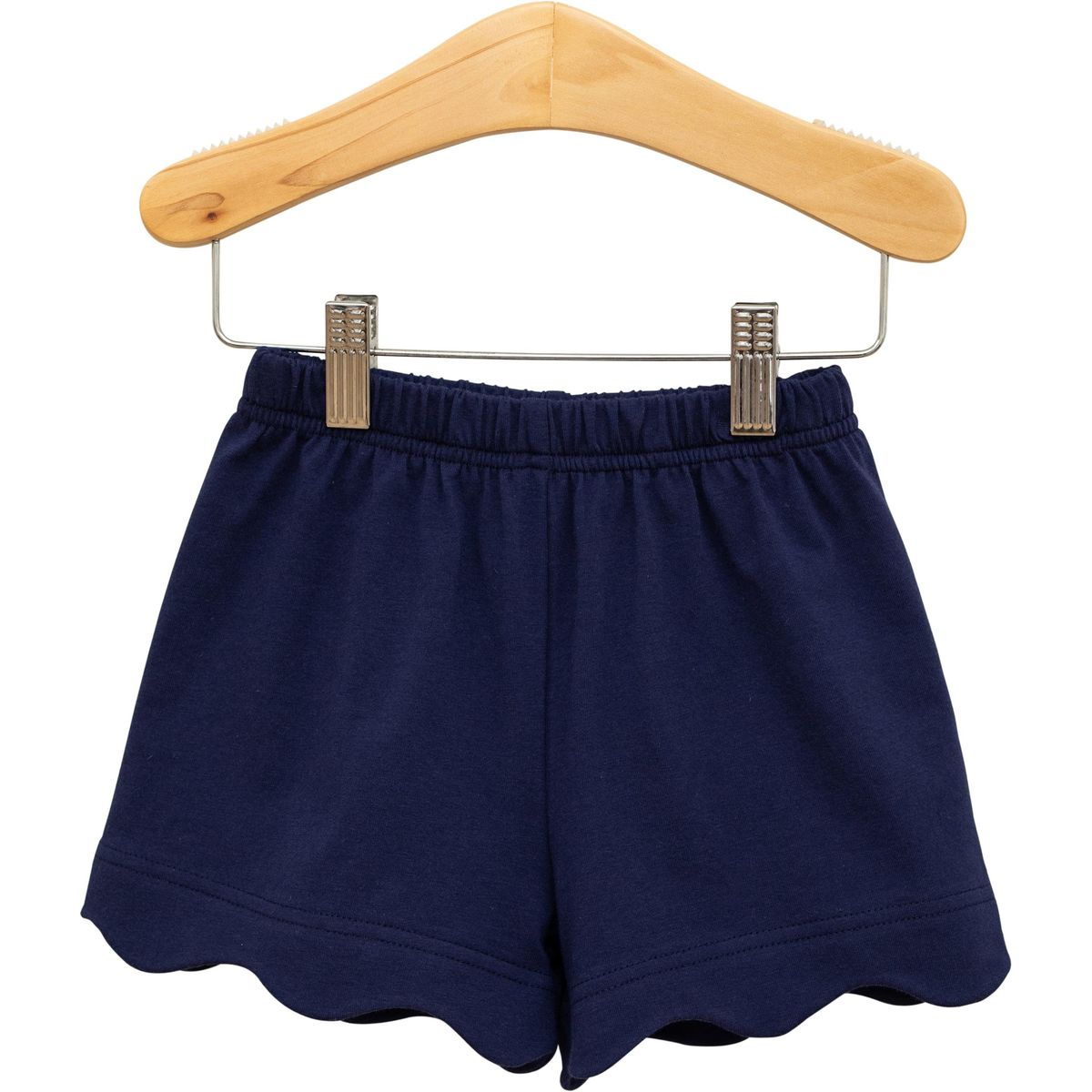 Navy Scalloped Shorts