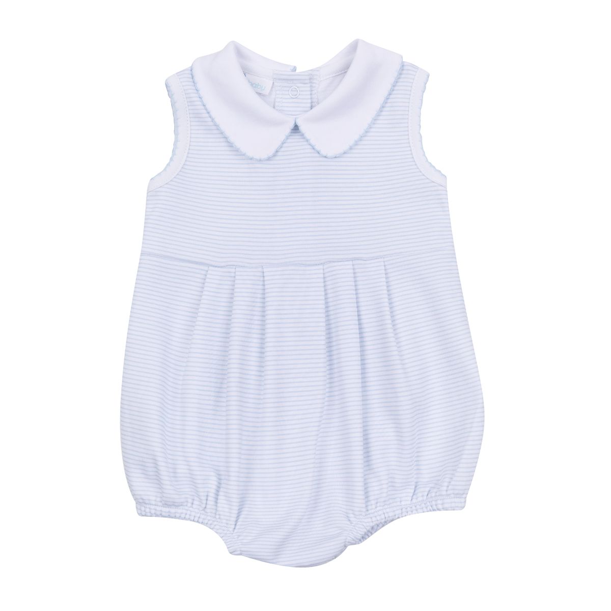 Mini Stripes Light Blue Collared S/less Boy Bubble