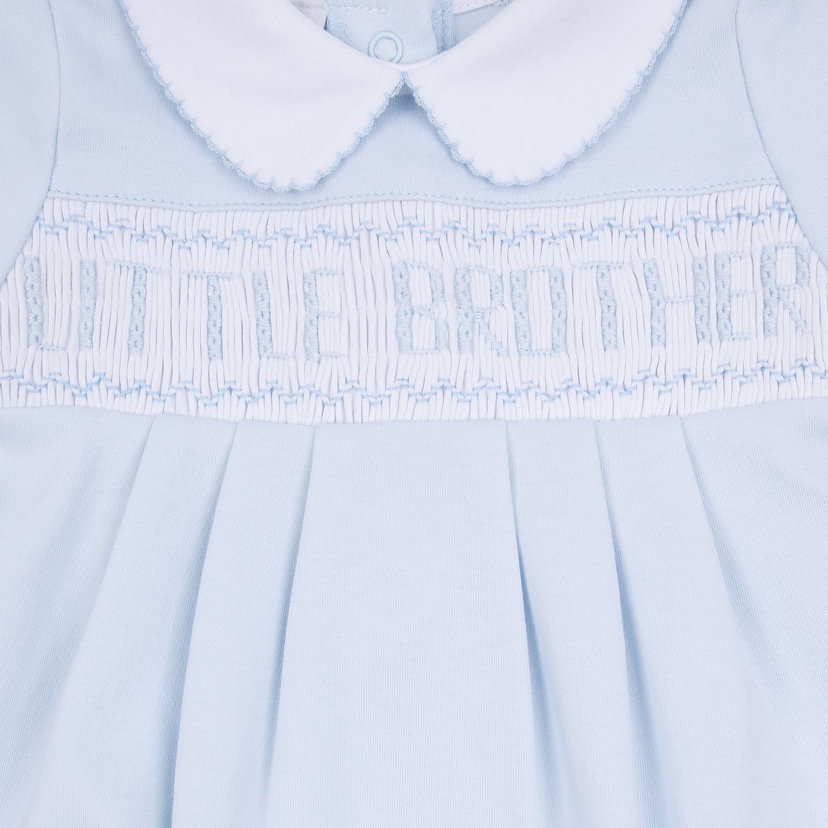 Light Blue Little Brother Smocked Footie