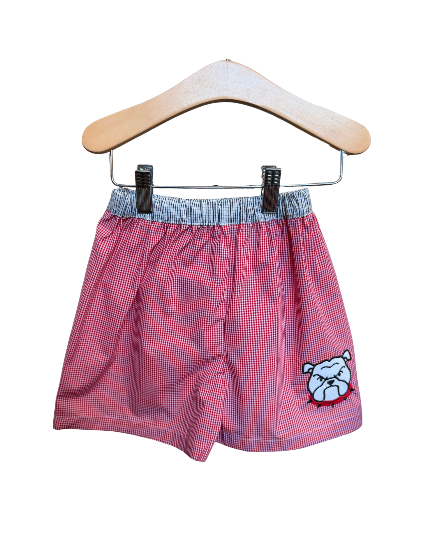 Red and White Mini Gingham Bulldog Short