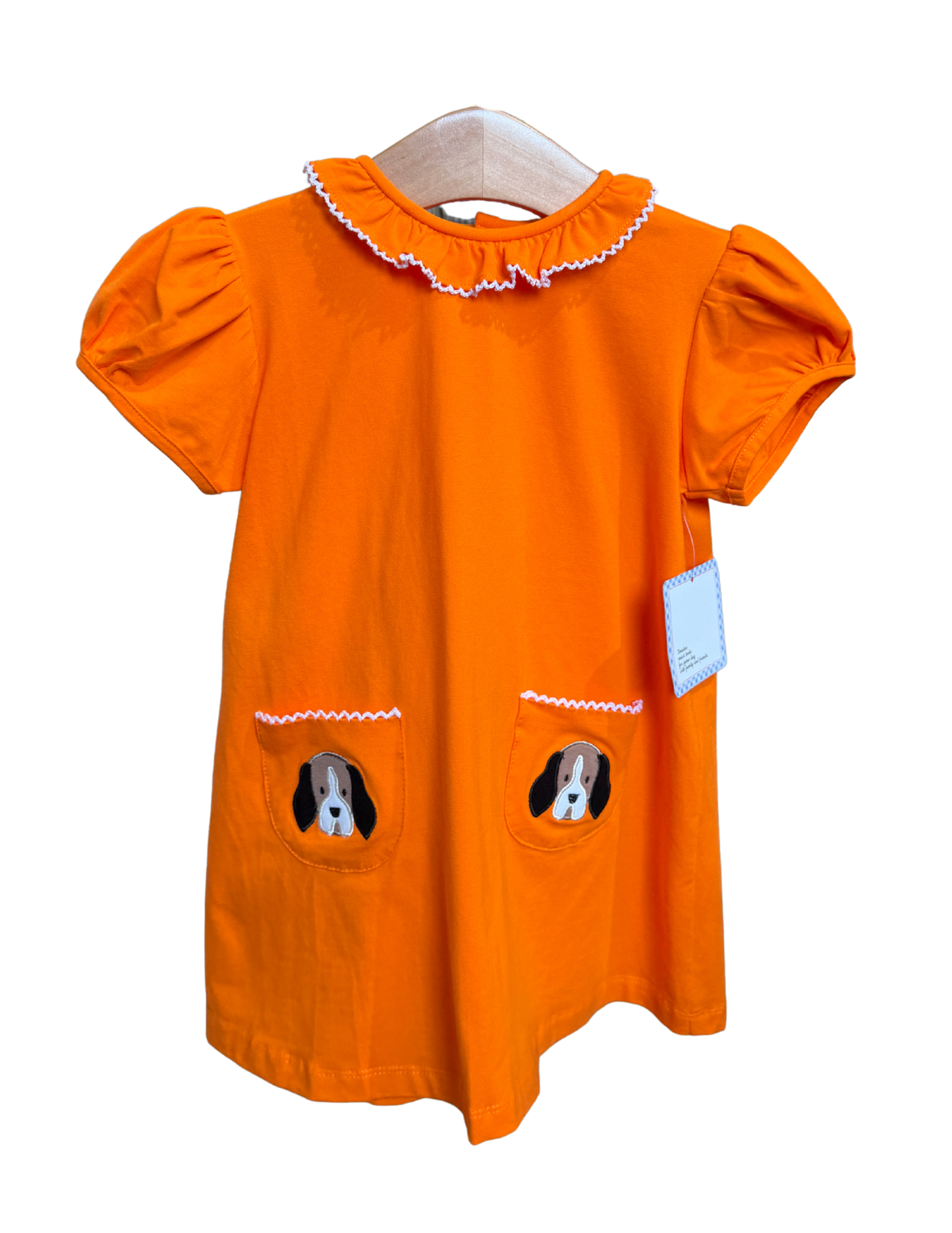 Orange Smokey Pocket Dress