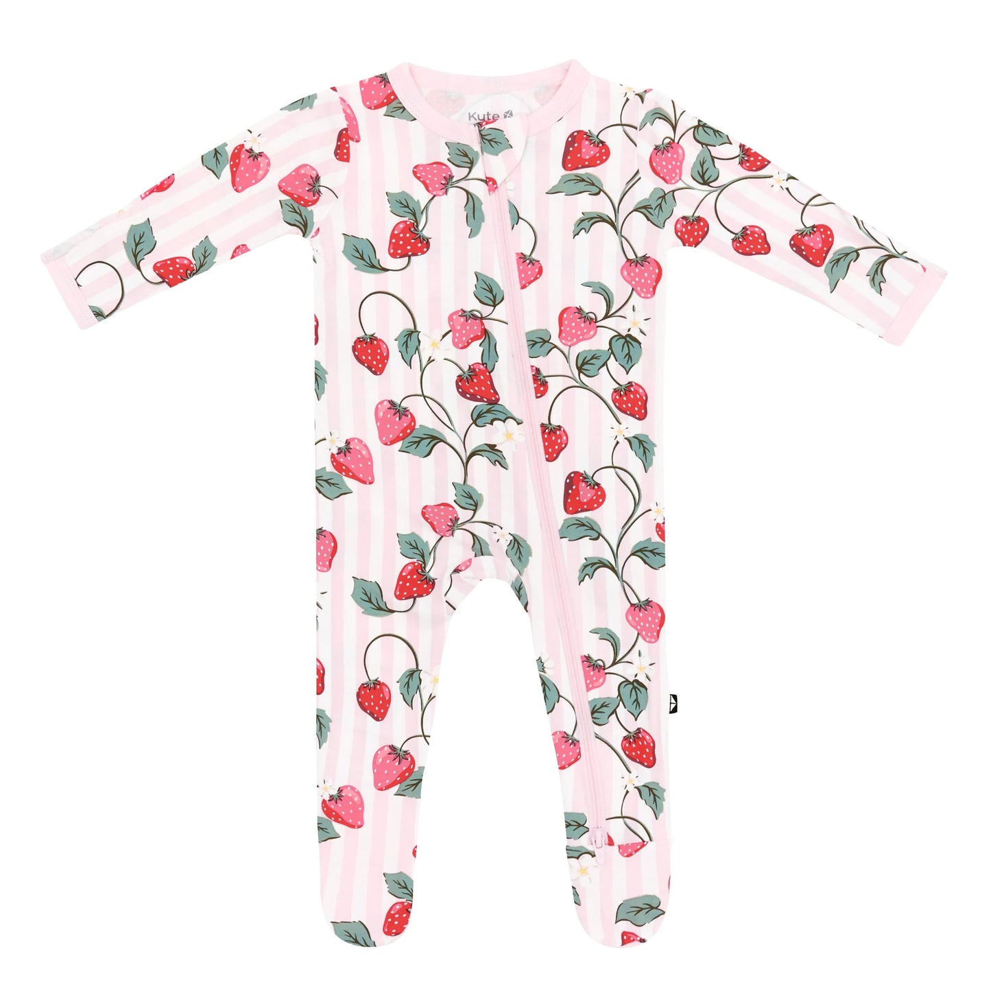 Strawberry Fields Zippered Footie