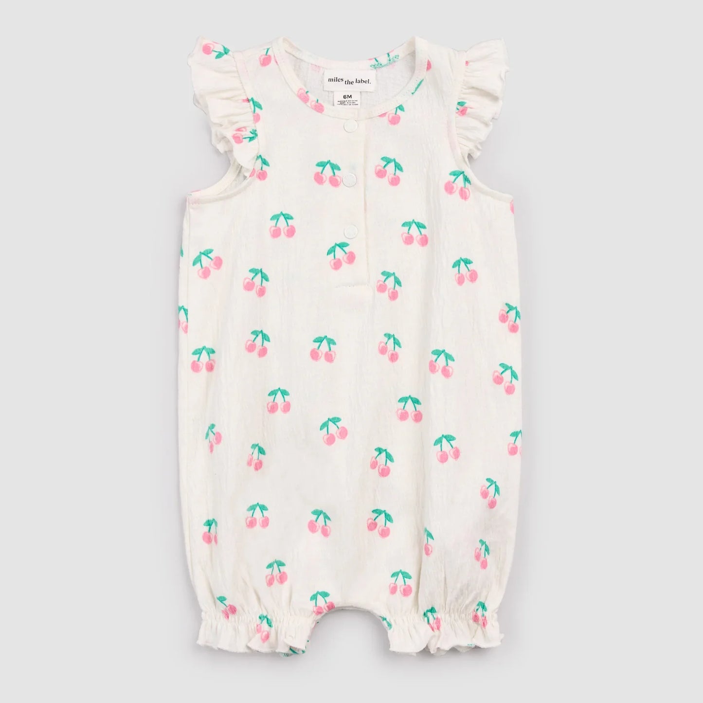 Cherries on Ivory Ruffled Playsuit