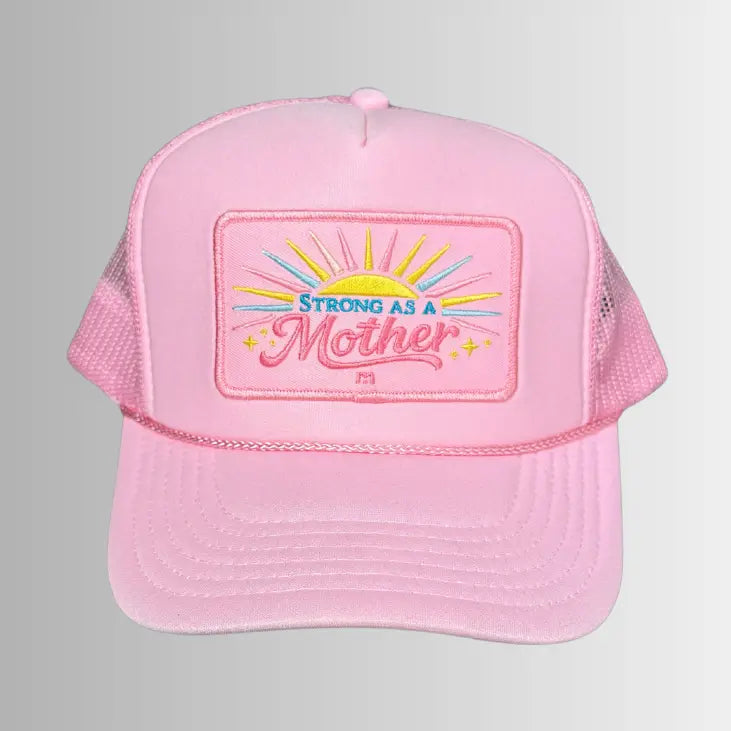 Strong As A Mother® Sun Trucker Hat - Flamingo Pink