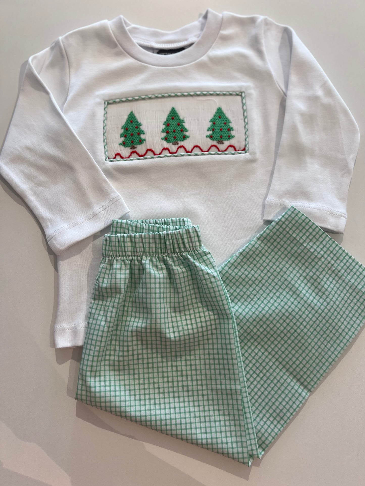 True - Christmas Tree Boys Smocked Set
