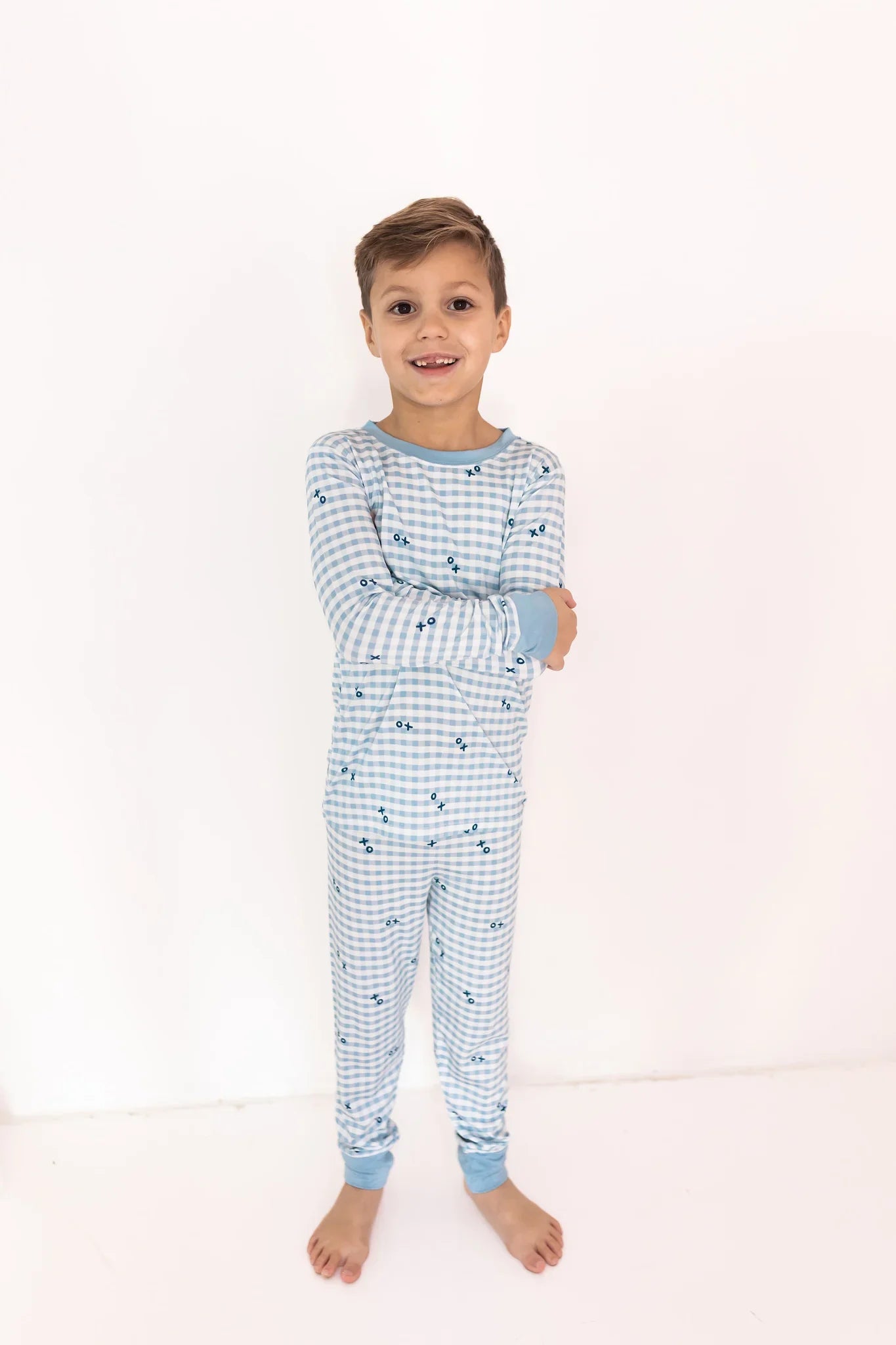 Blue XO Gingham Two Piece Set