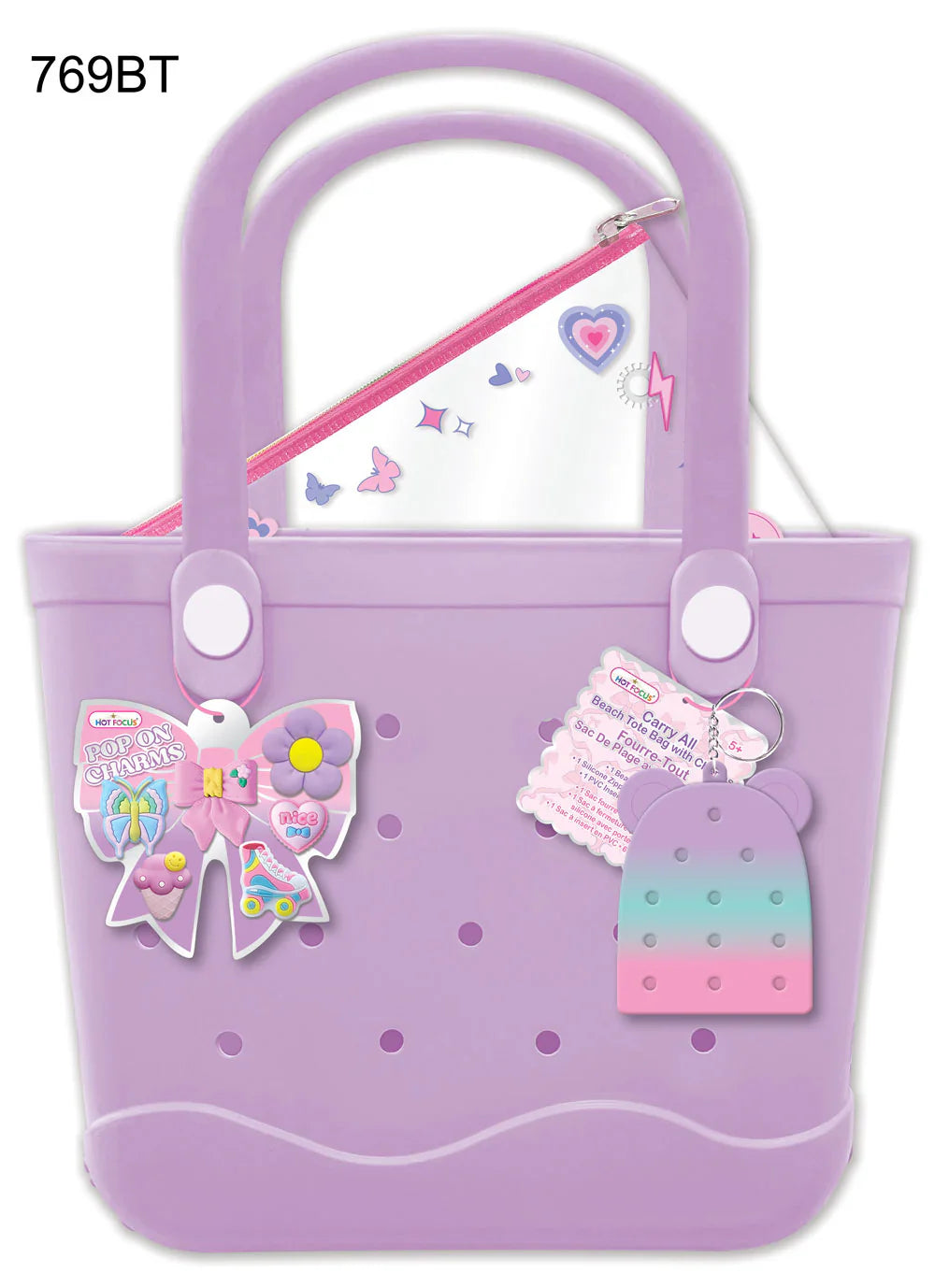 Bowtiful Carry All Beach Tote Bag with Charms