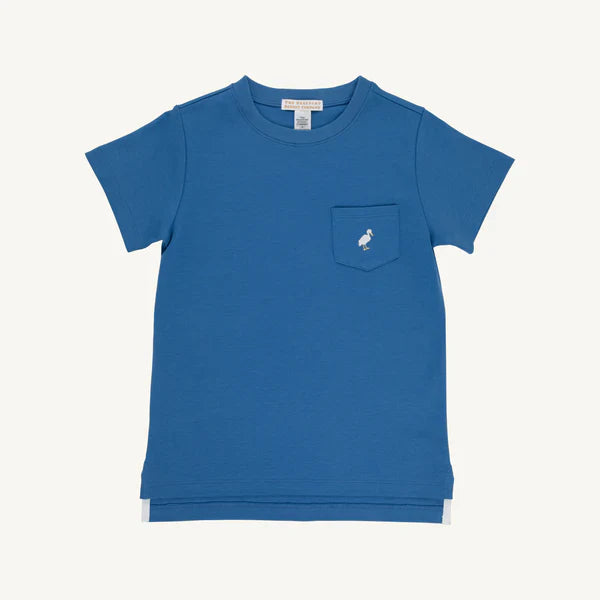 Wood Boat Blue with Multicolor Stork Carter Crewneck