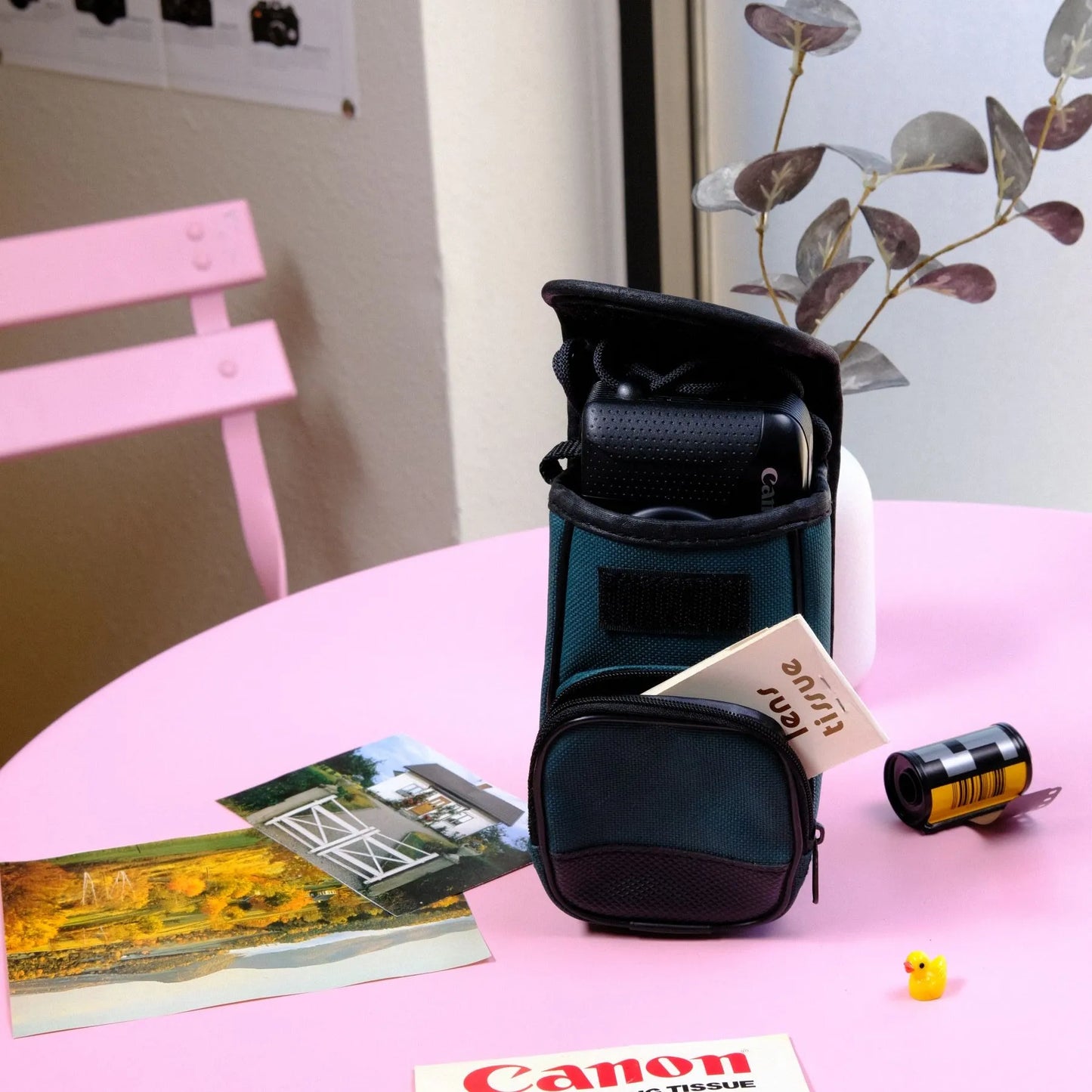 True Vintage: Canon Teal Canvas Camera Pouch Case (1990)