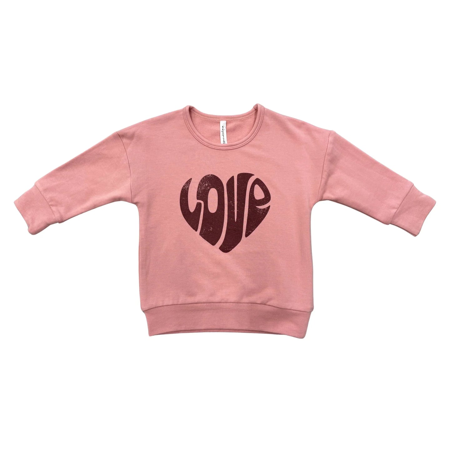 Love in Rose Brown Drop-Shoulder Pullover