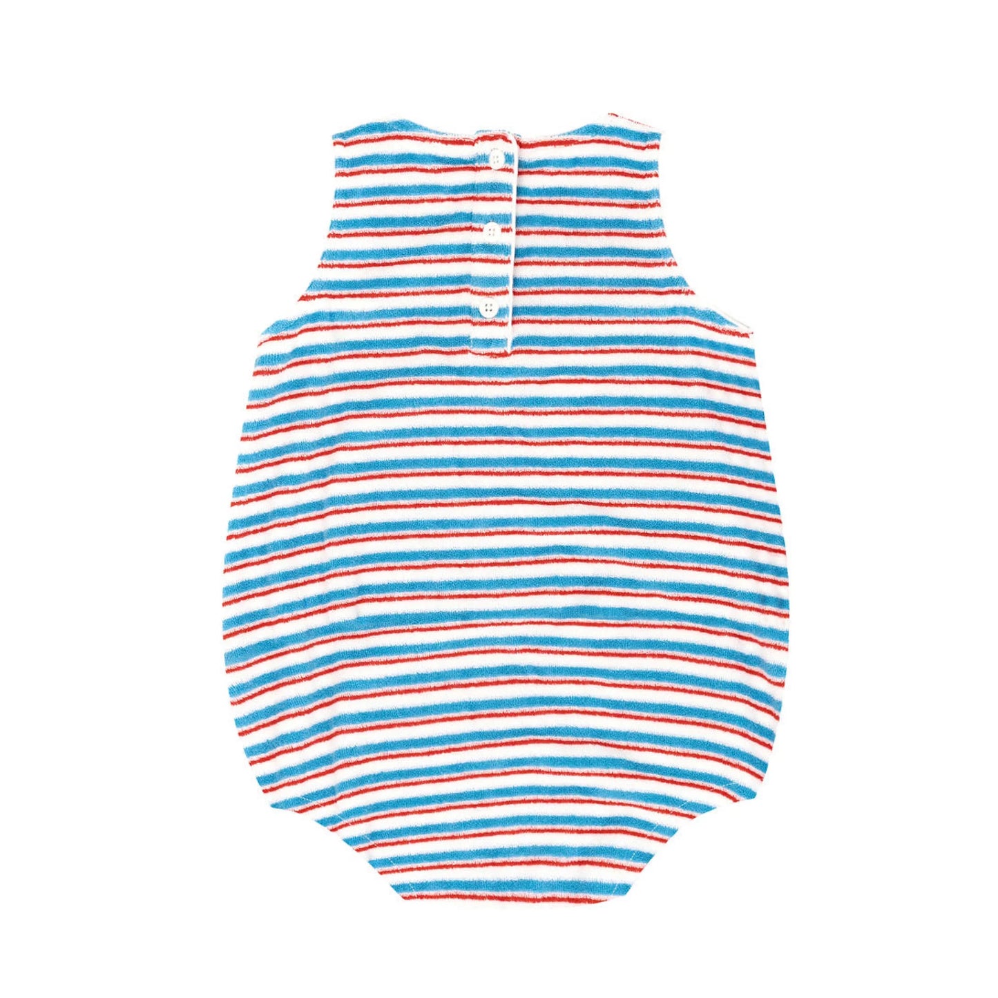 baby stripe french terry bubble romper