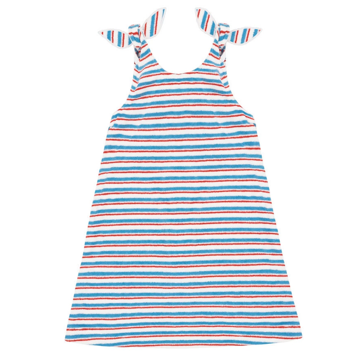 girls stripe french terry tie knot dress