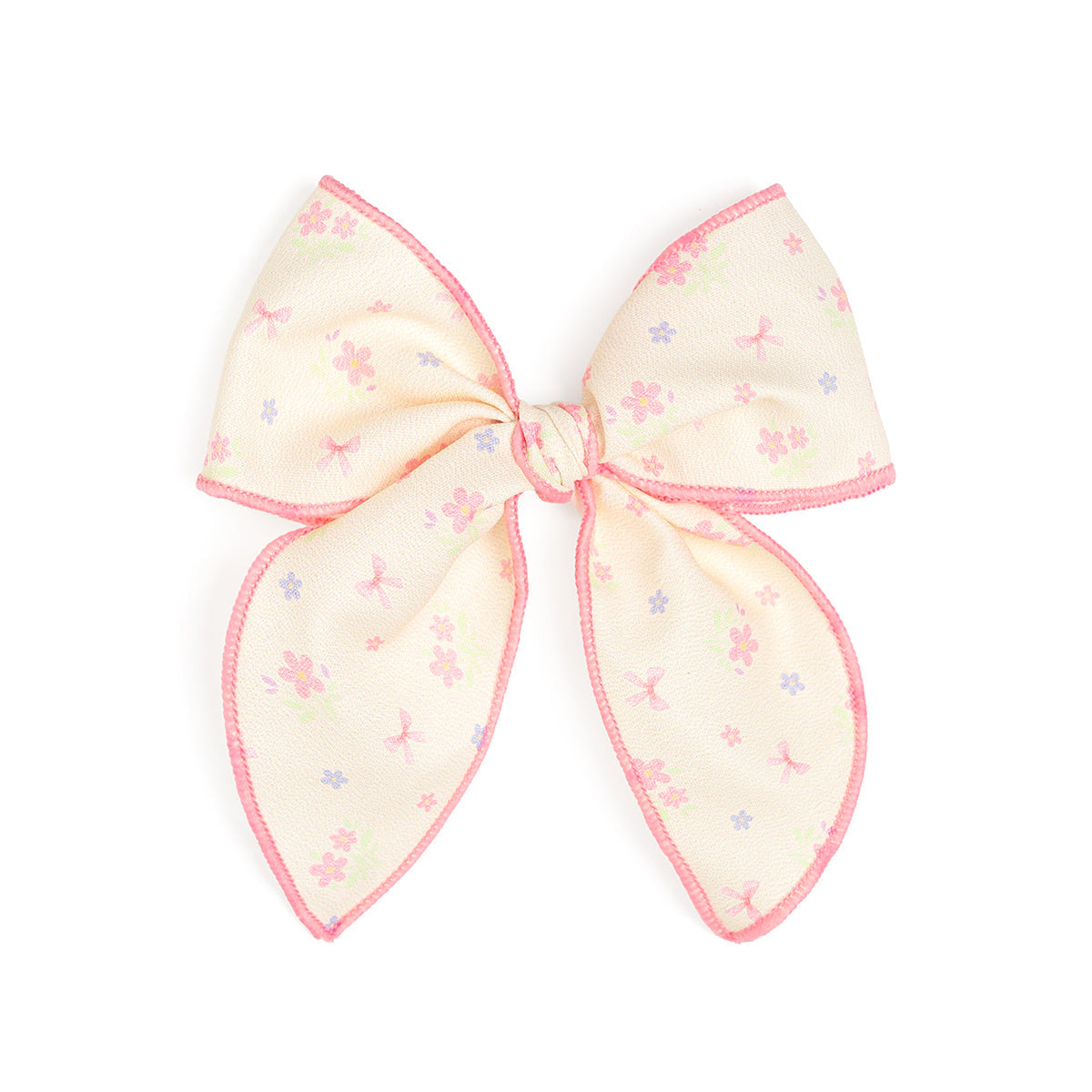 Lemon Floral Bow Clip