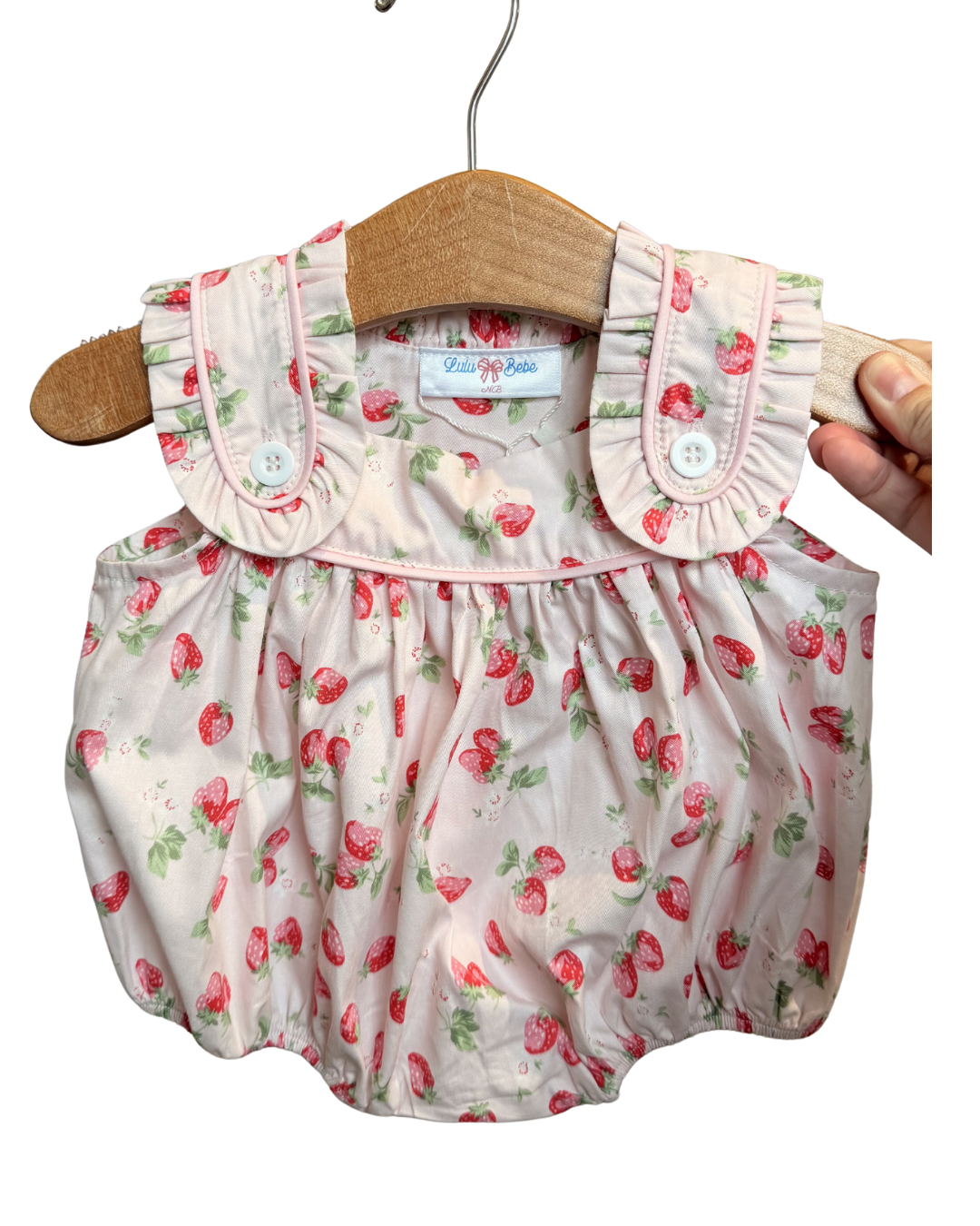 Strawberry Sleeveless Ruffle Bubble