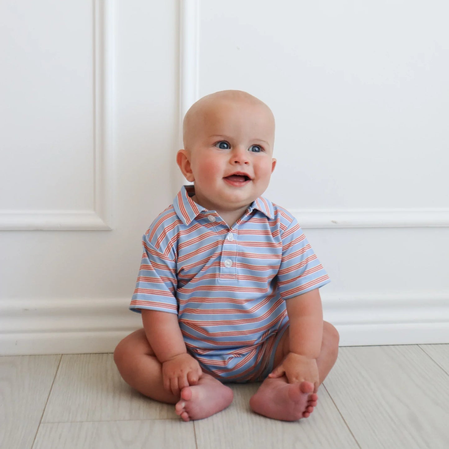 Red & Blue Stripe Knox Romper