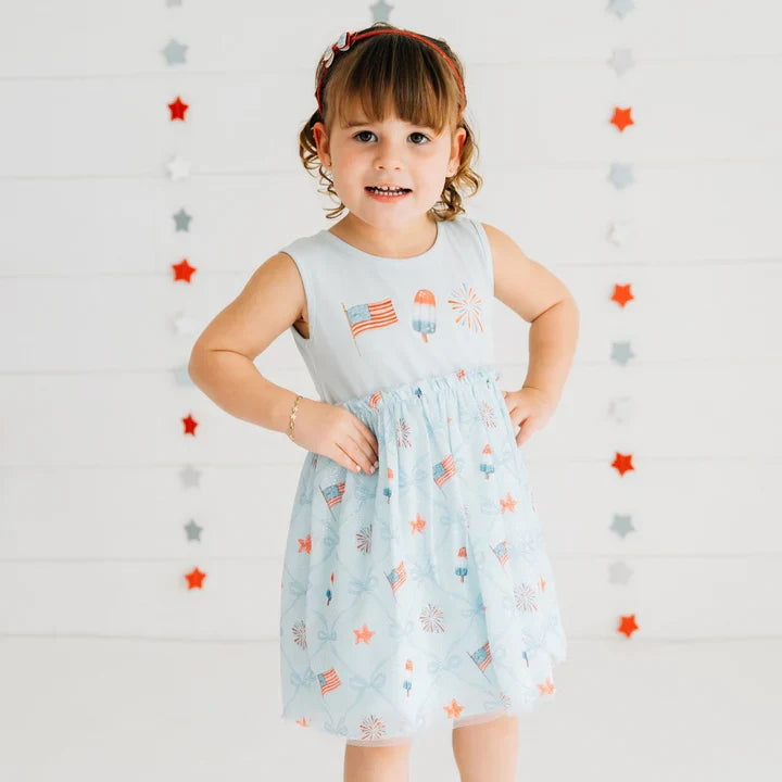 Patriotic Trellis Tank Tutu Dress