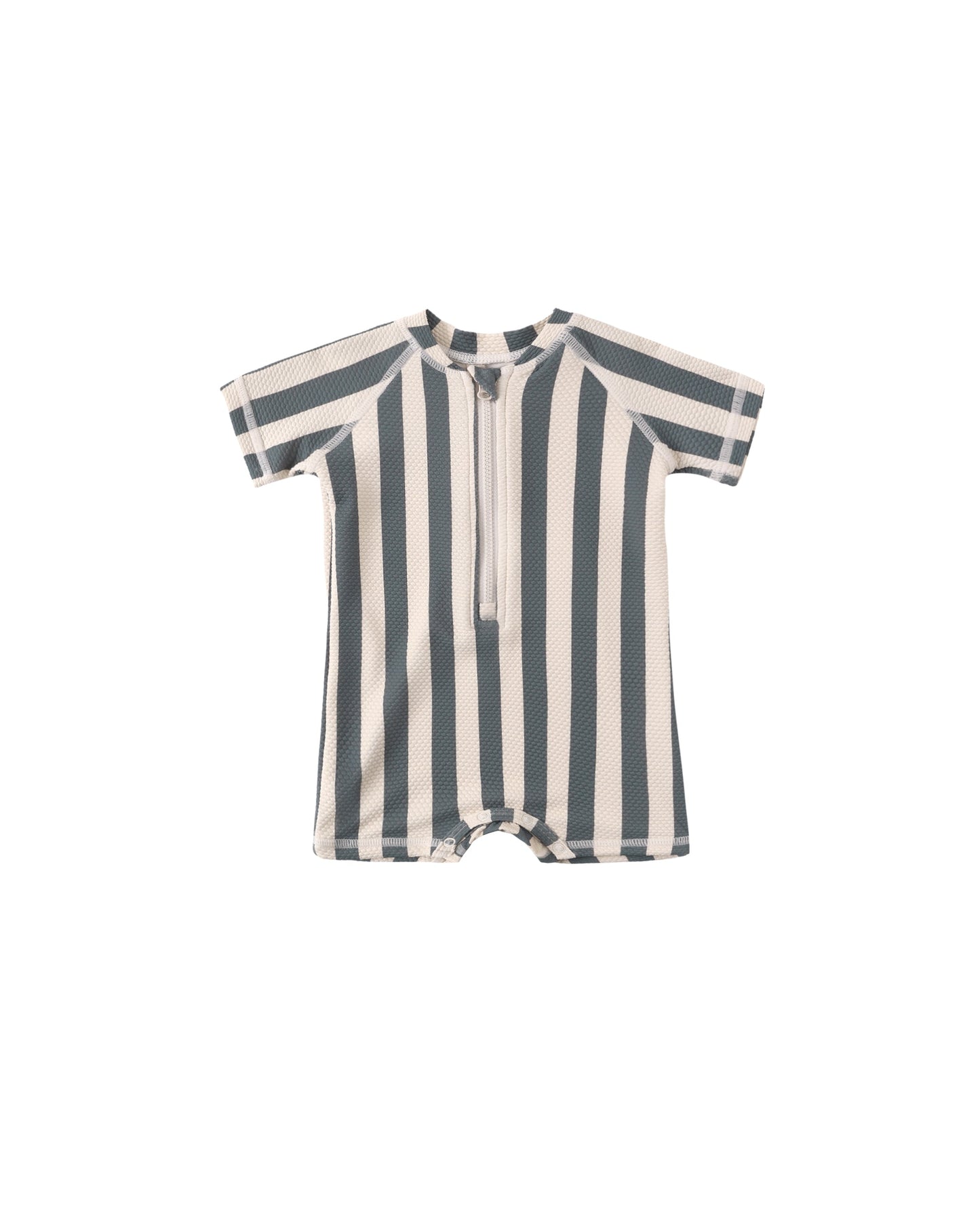Retro Ocean Stripe Zip Rashguard One Piece