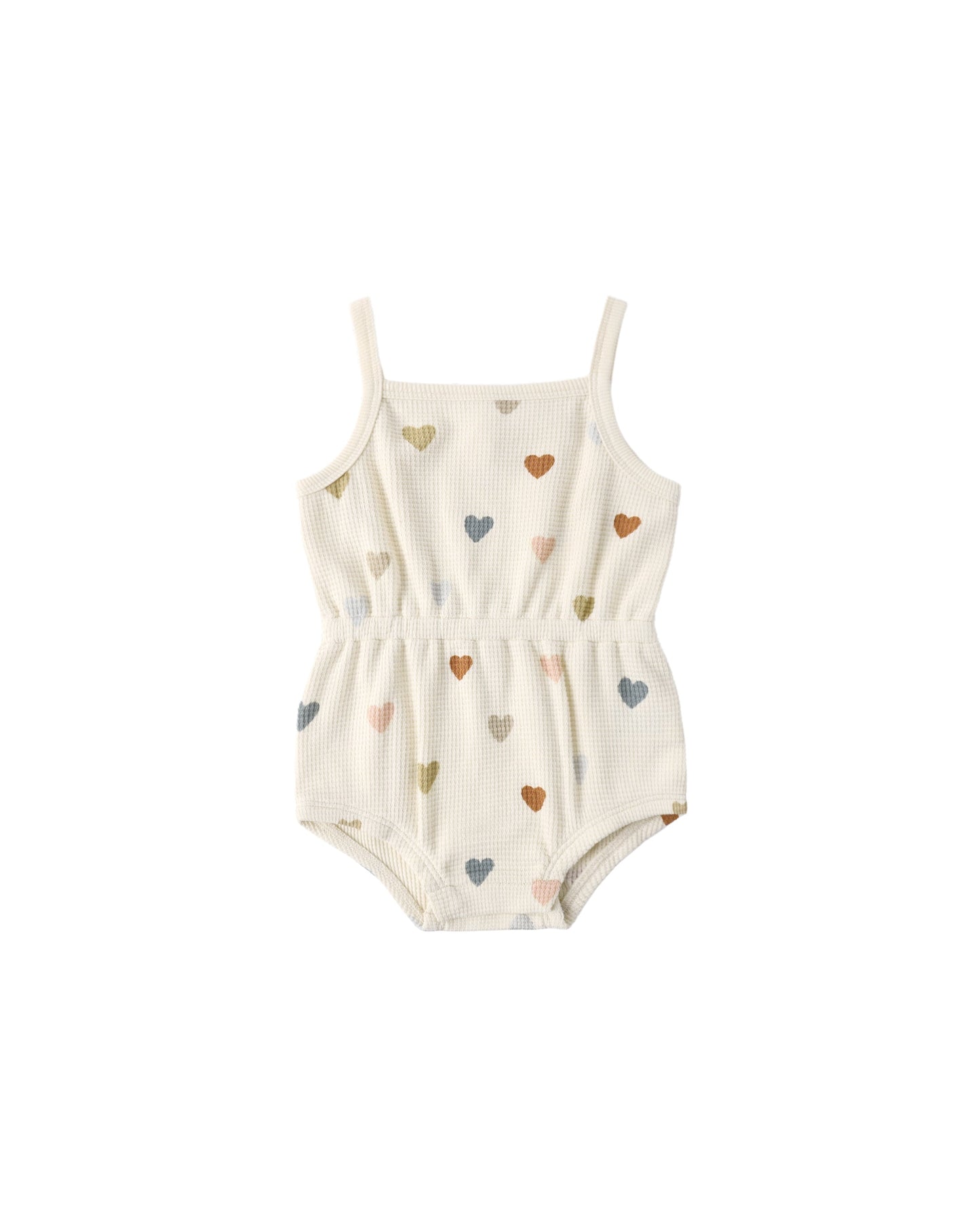 Confetti Hearts Waffle Cinch Romper