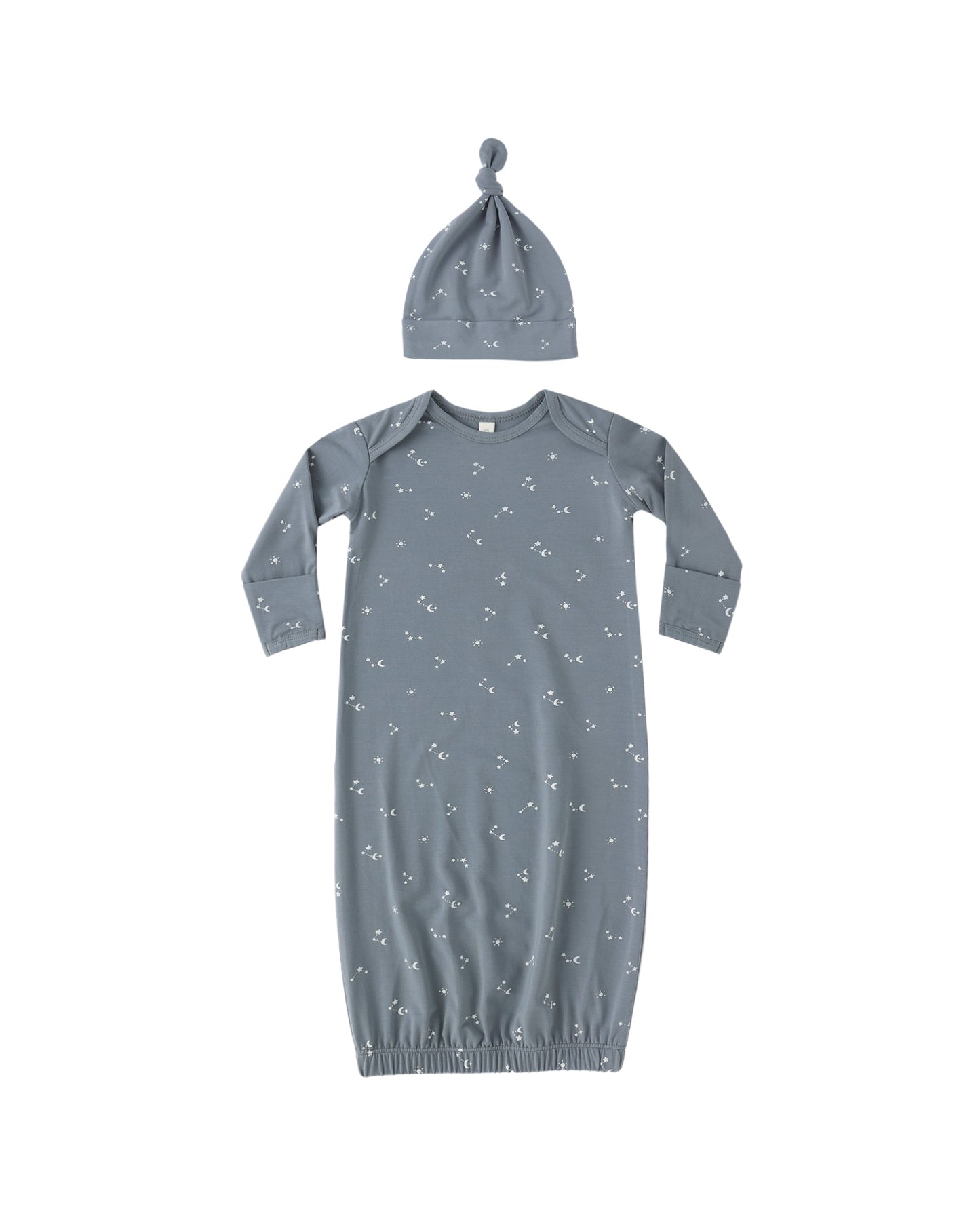 Starlight Bamboo Baby Gown + Hat Set