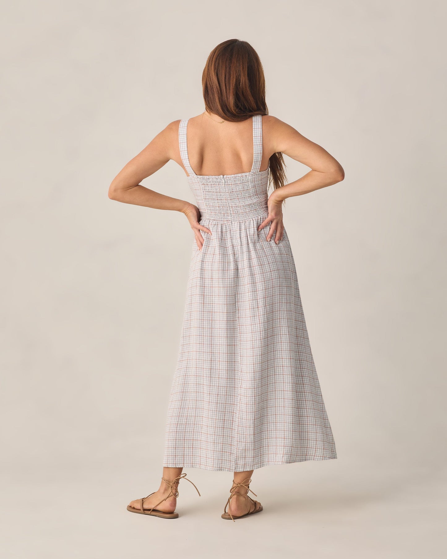 Women's Light Blue Plaid Primrose Maxi Dress