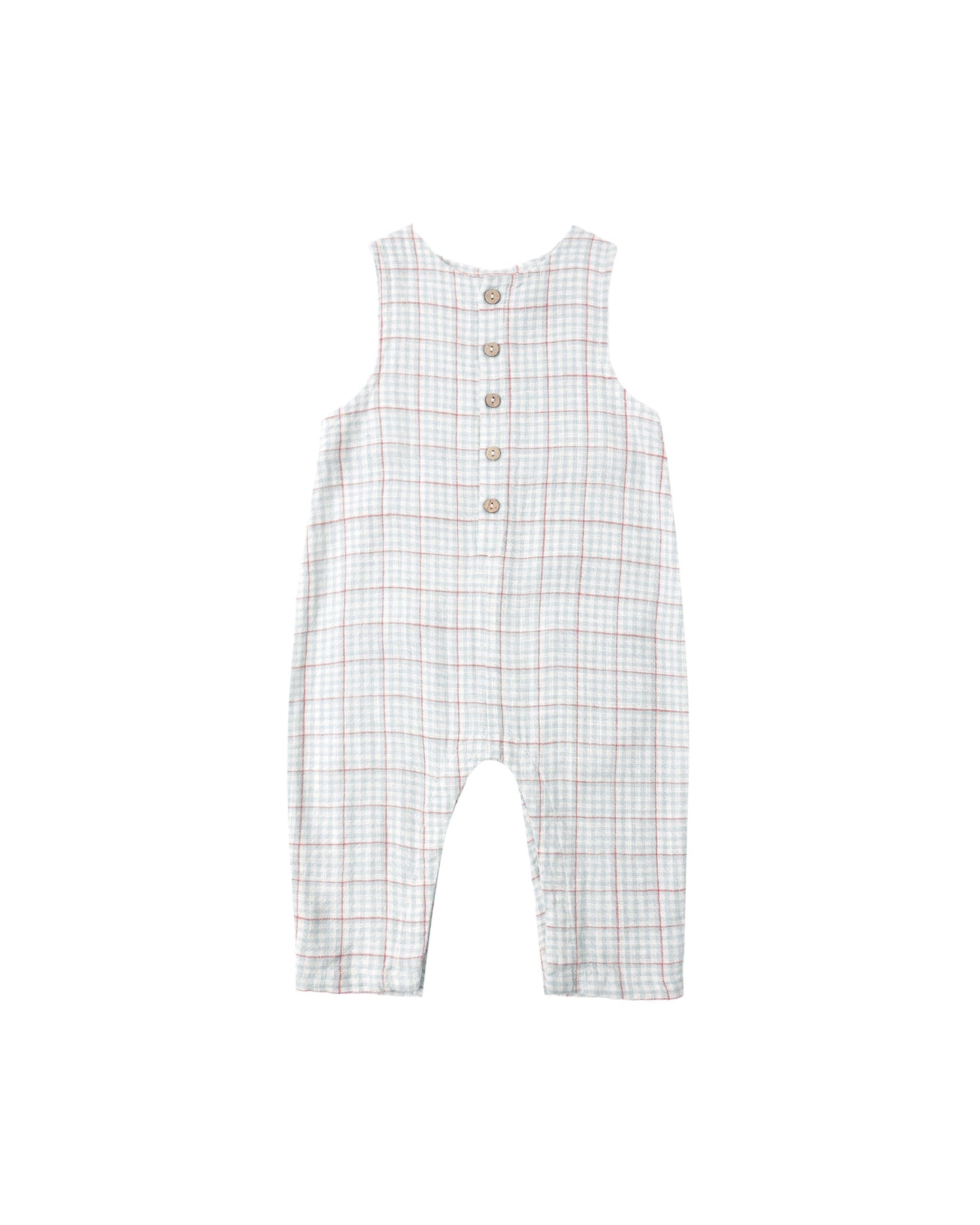 Light Blue Stripe Button Jumpsuit