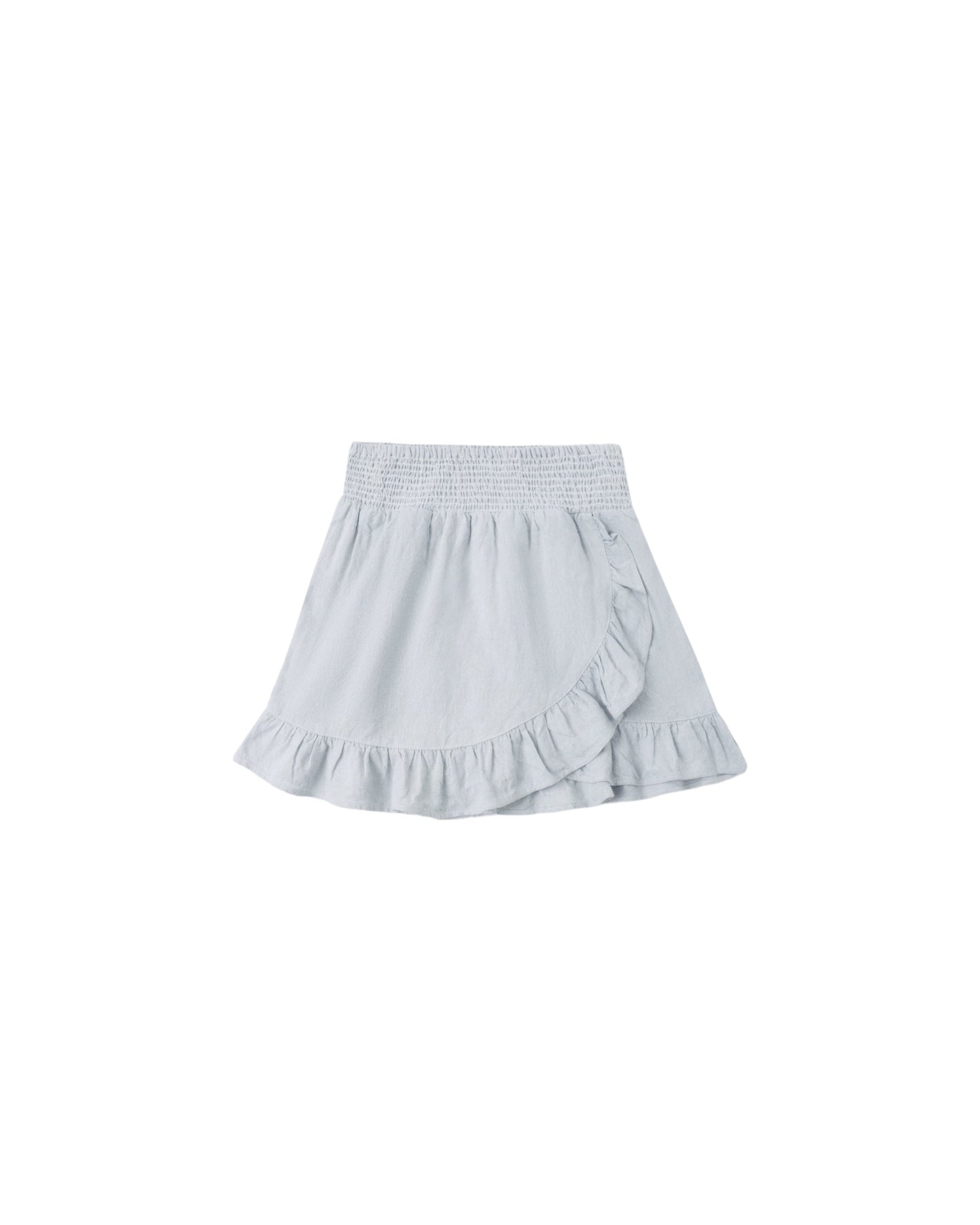 Heathered Light Blue Wrap Ruffle Skirt