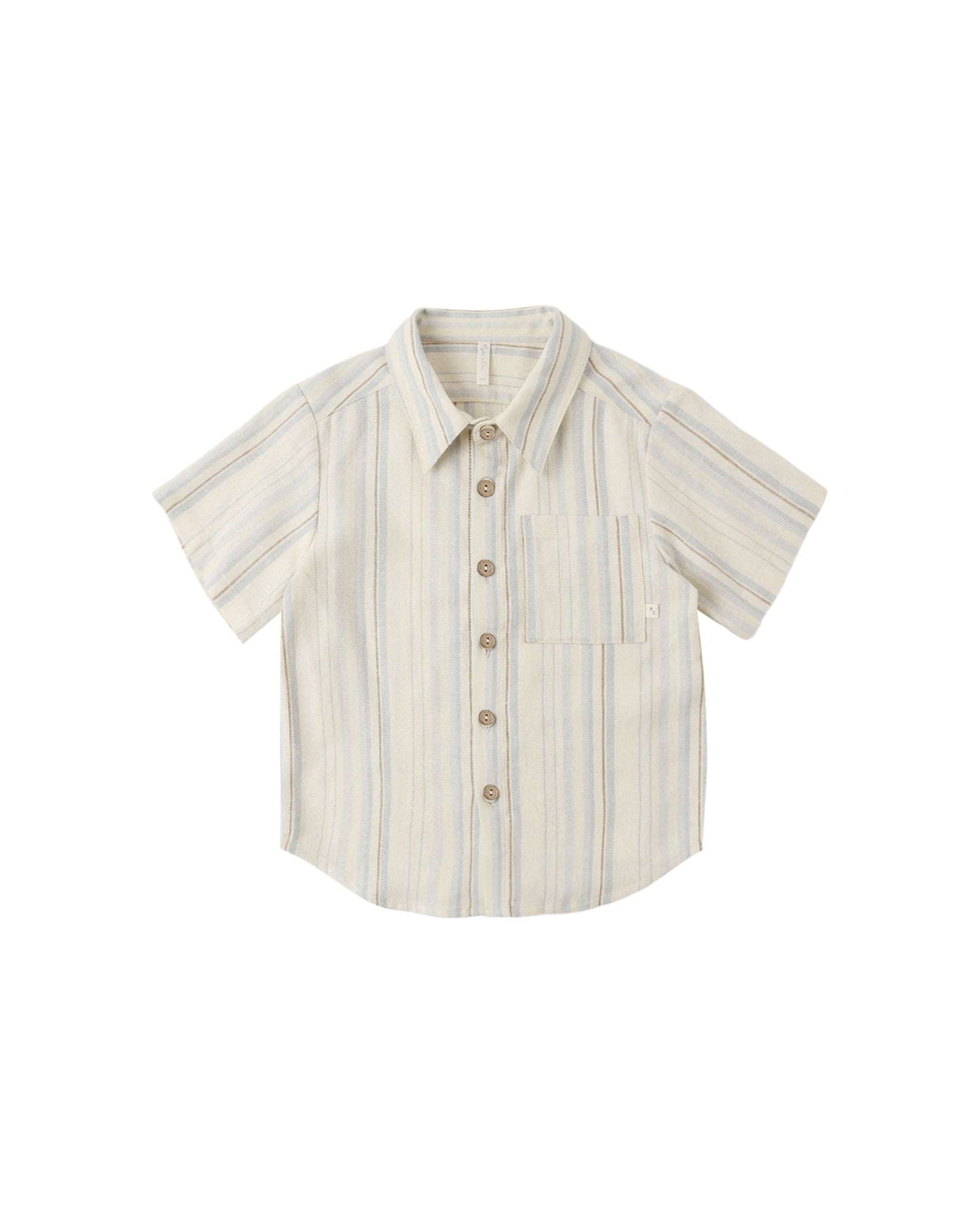 Sea Stripe Collared Short Sleeve Shirt