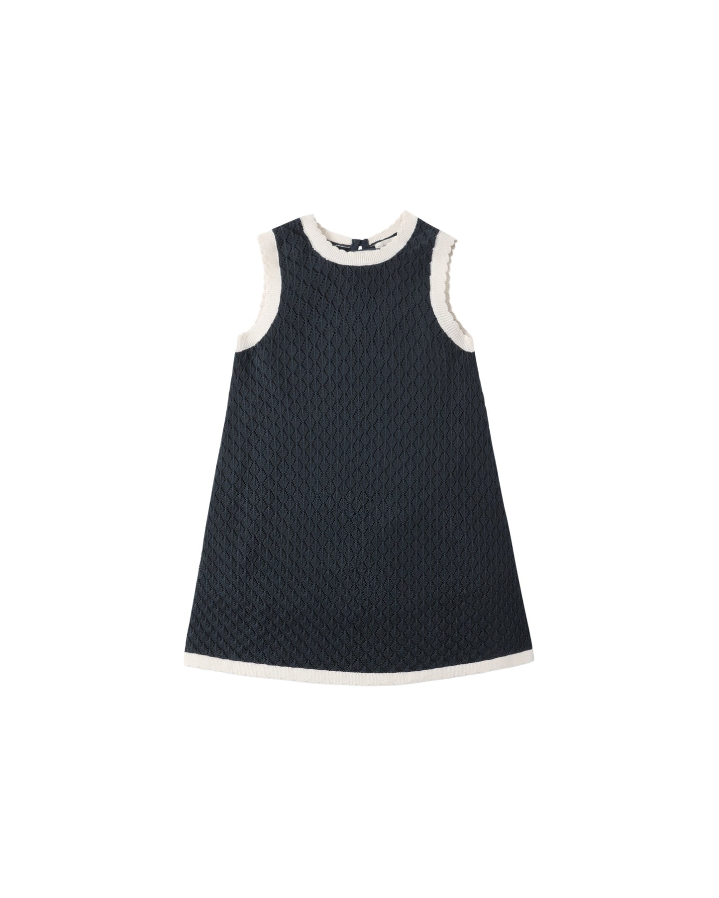 Navy Crochet Tank Mini Dress