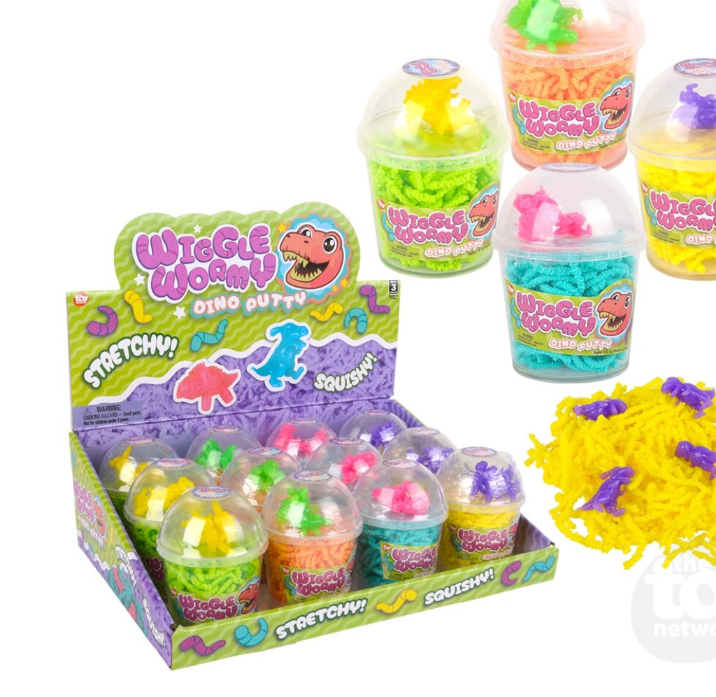 3.6" Wiggle Wormy Dinosaur Putty