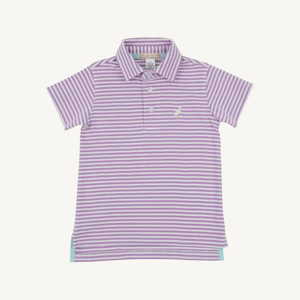 Valley High Violet Stripe with Multicolor Stork Prim & Propper Polo