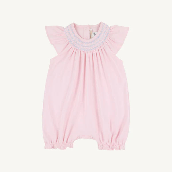 Palm Beach Pink/Beale Street Blue Sandy Smocked Romper