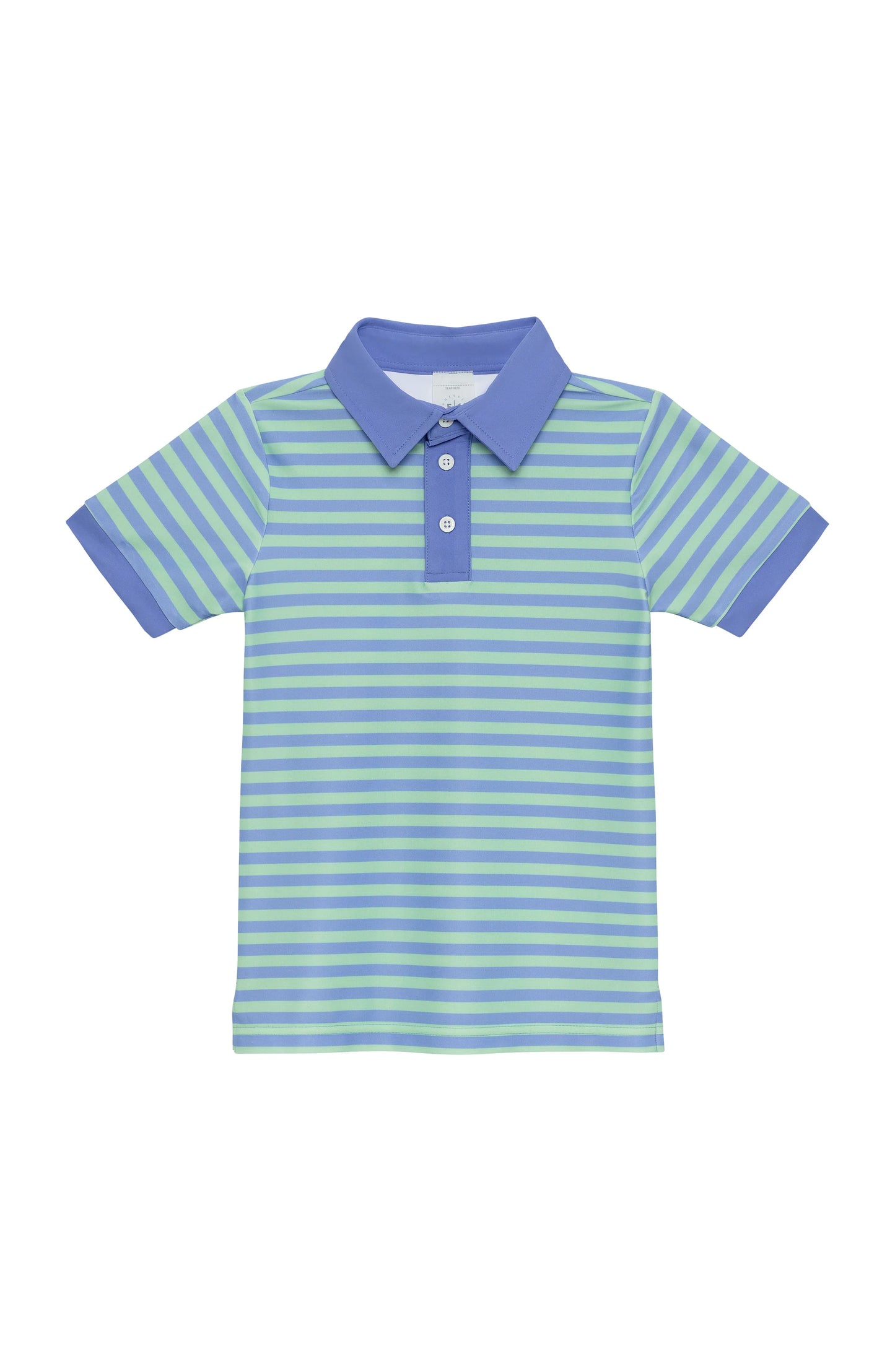 Sky Blue/Palm Green Qb Stripe Polo Shirt