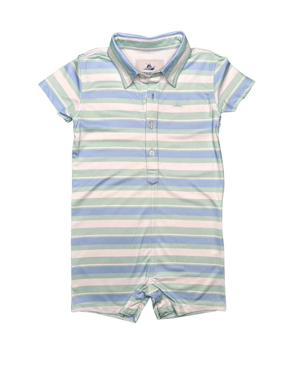 Blue Bell & Dusty Aqua Performance Polo Romper