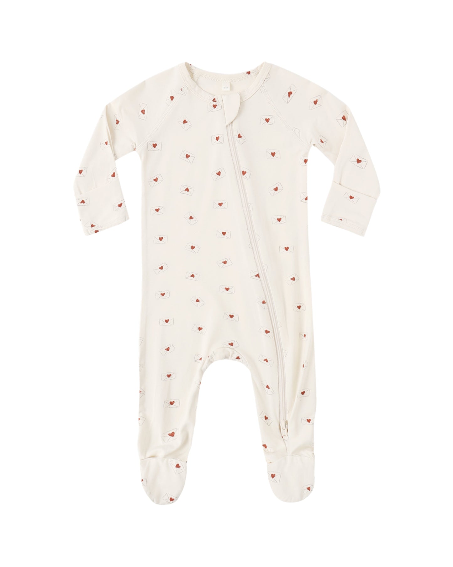Valentine Bamboo Zip Footie
