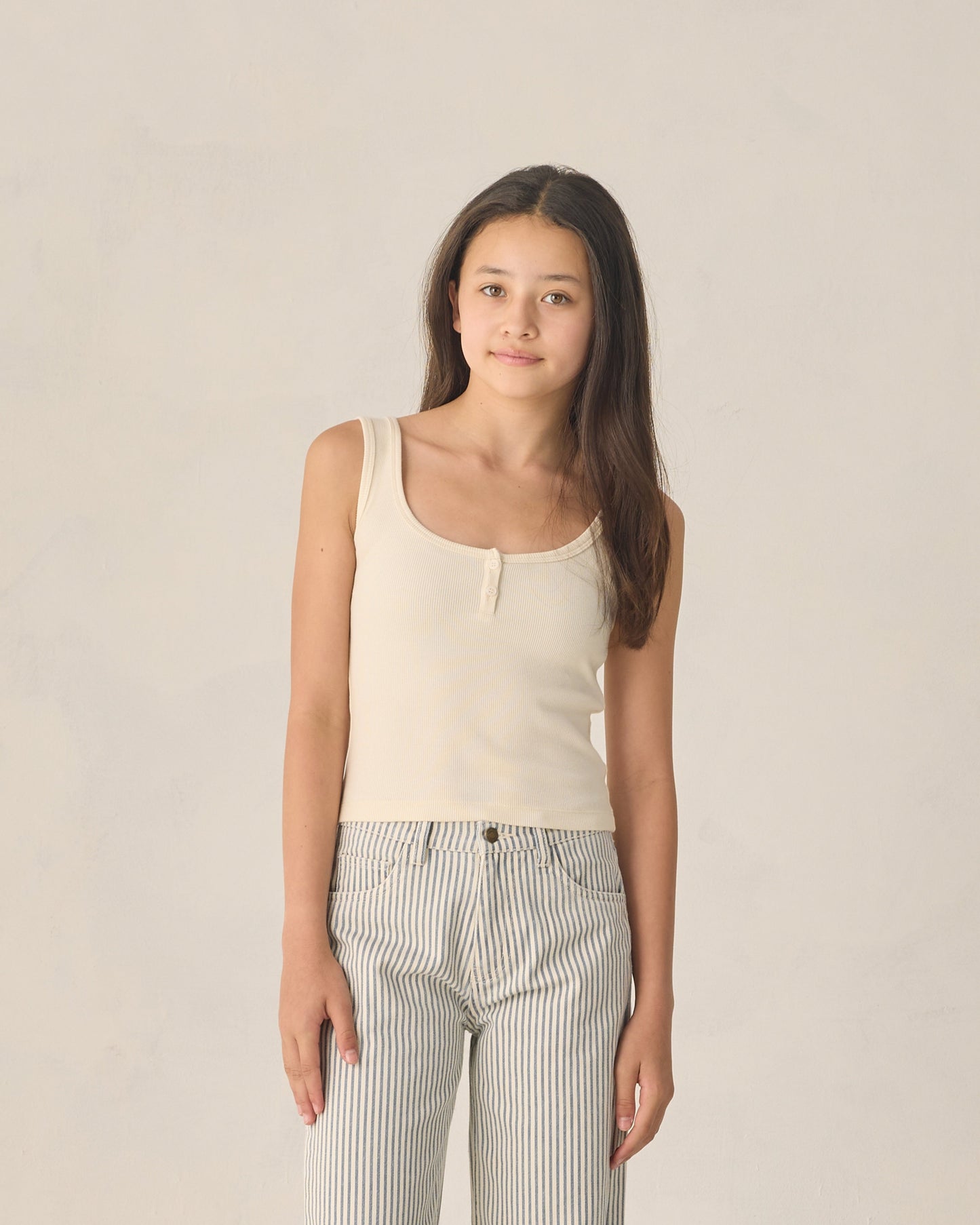 Teen Natural Ribbed Tank