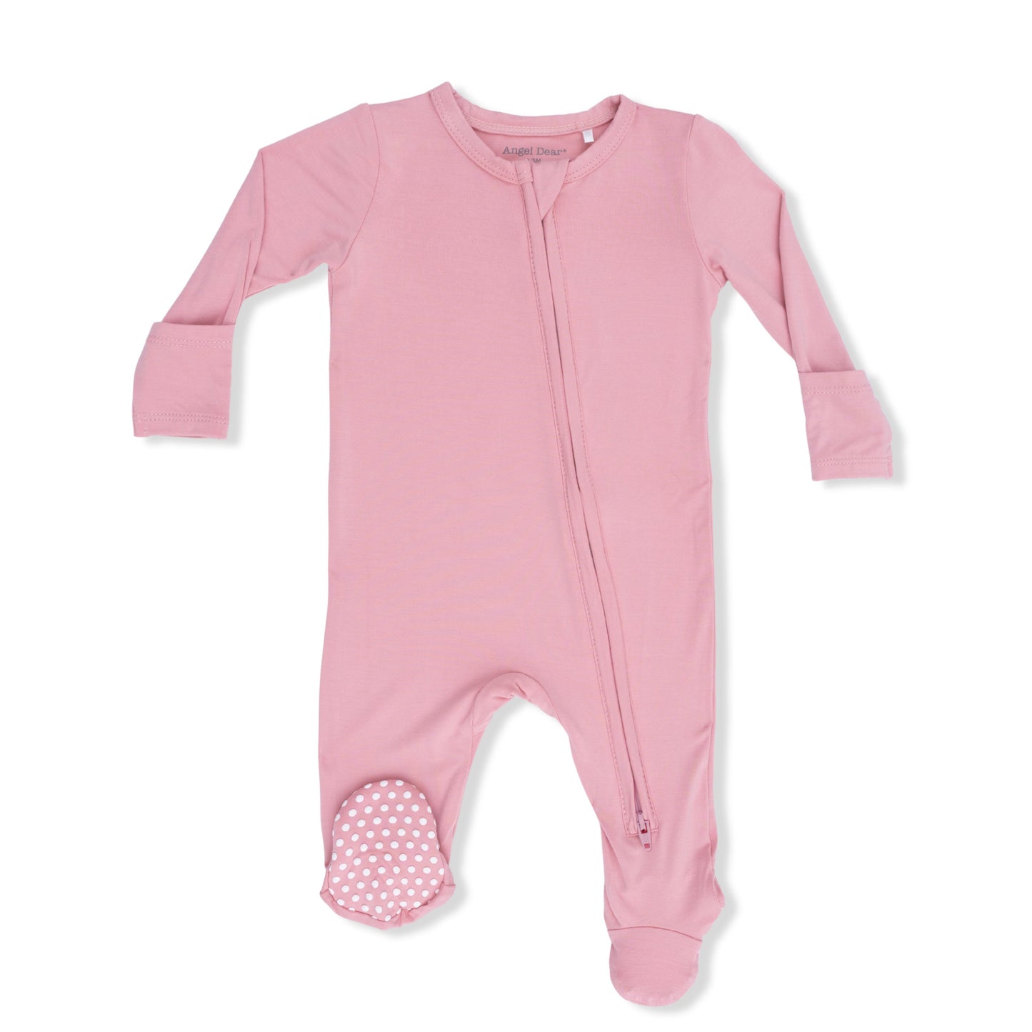 Solid Rose Elegance Zip Footie