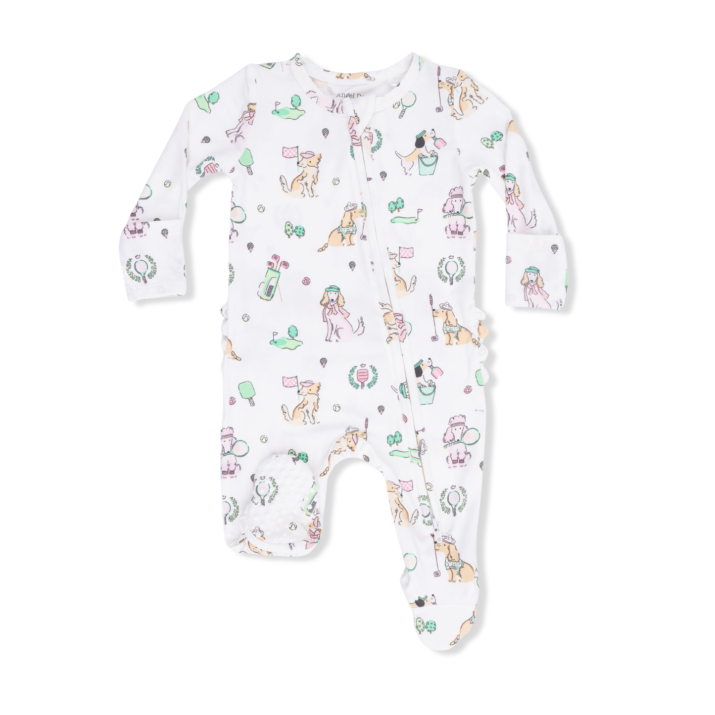 Country Club Dogs Ruffle Zip Footie