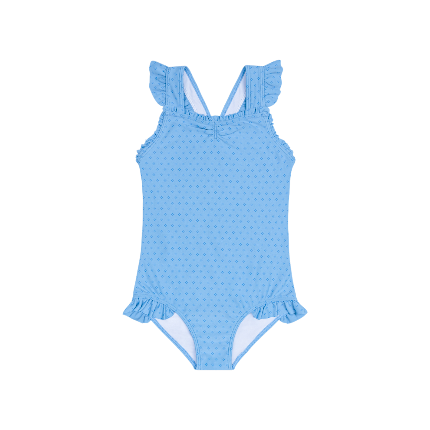 girls le marin dot ruffle edge one piece