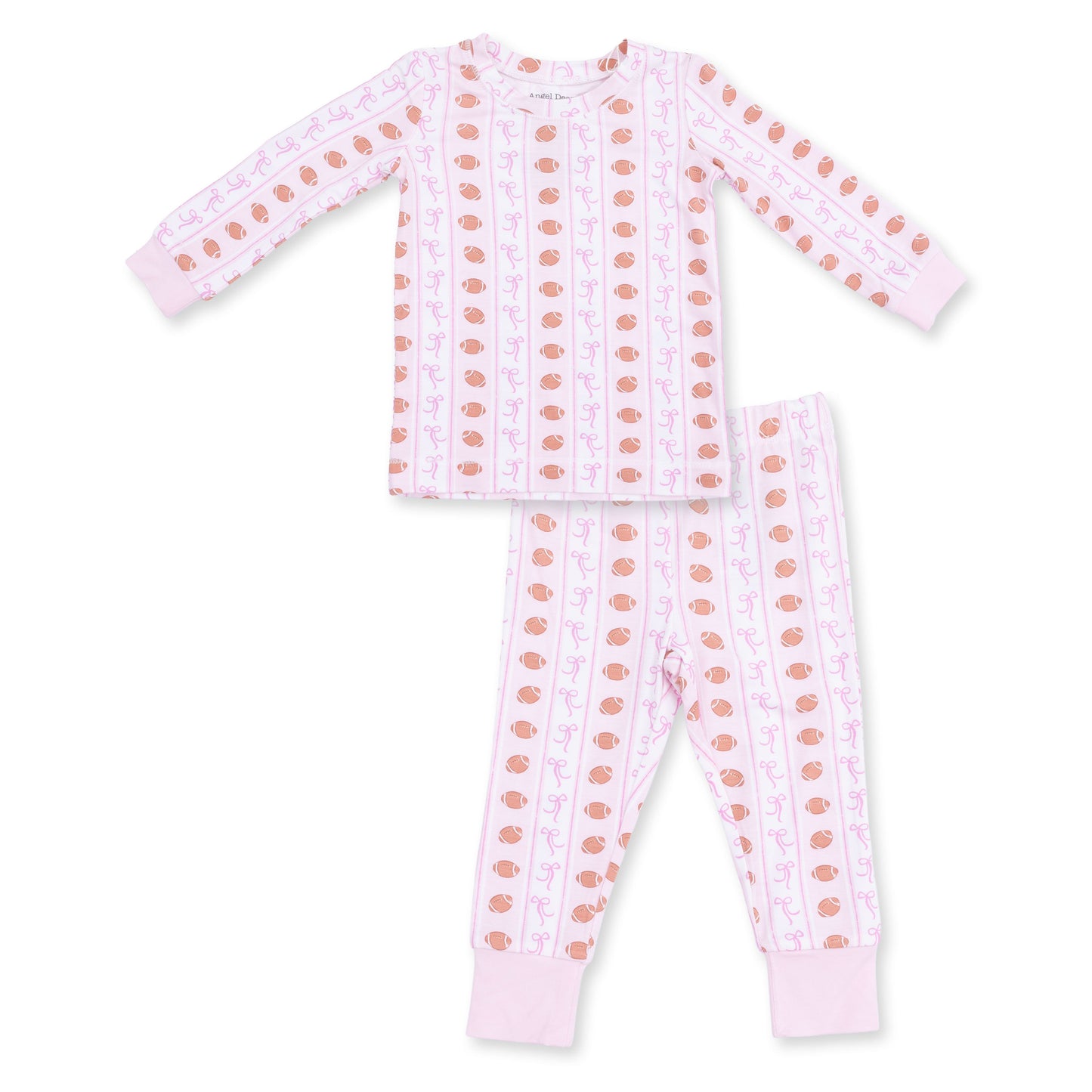 Football Bow Stripe Long Sleeve Loungewear Set