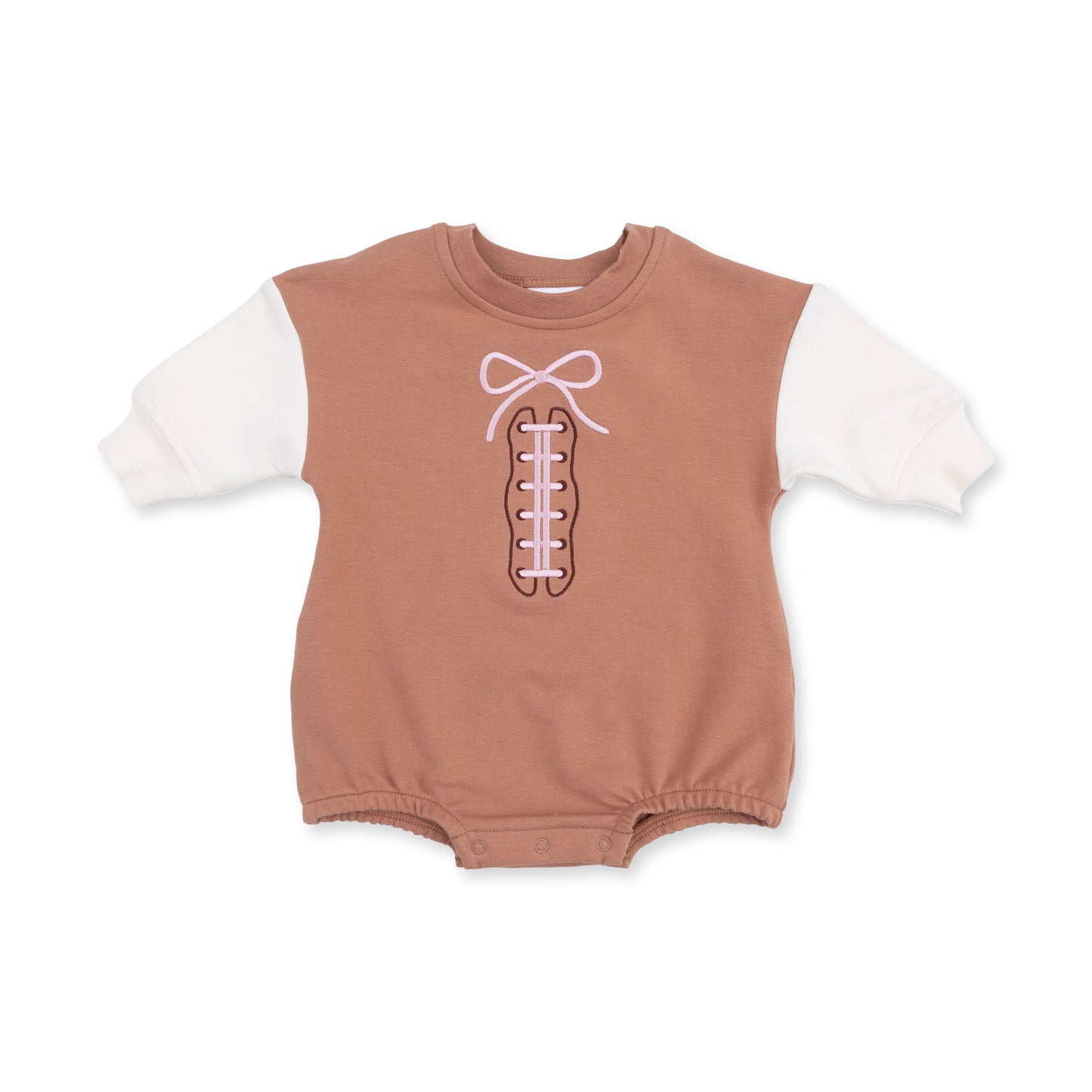 Football Laces Boy Embroidery Sweatshirt Bubble