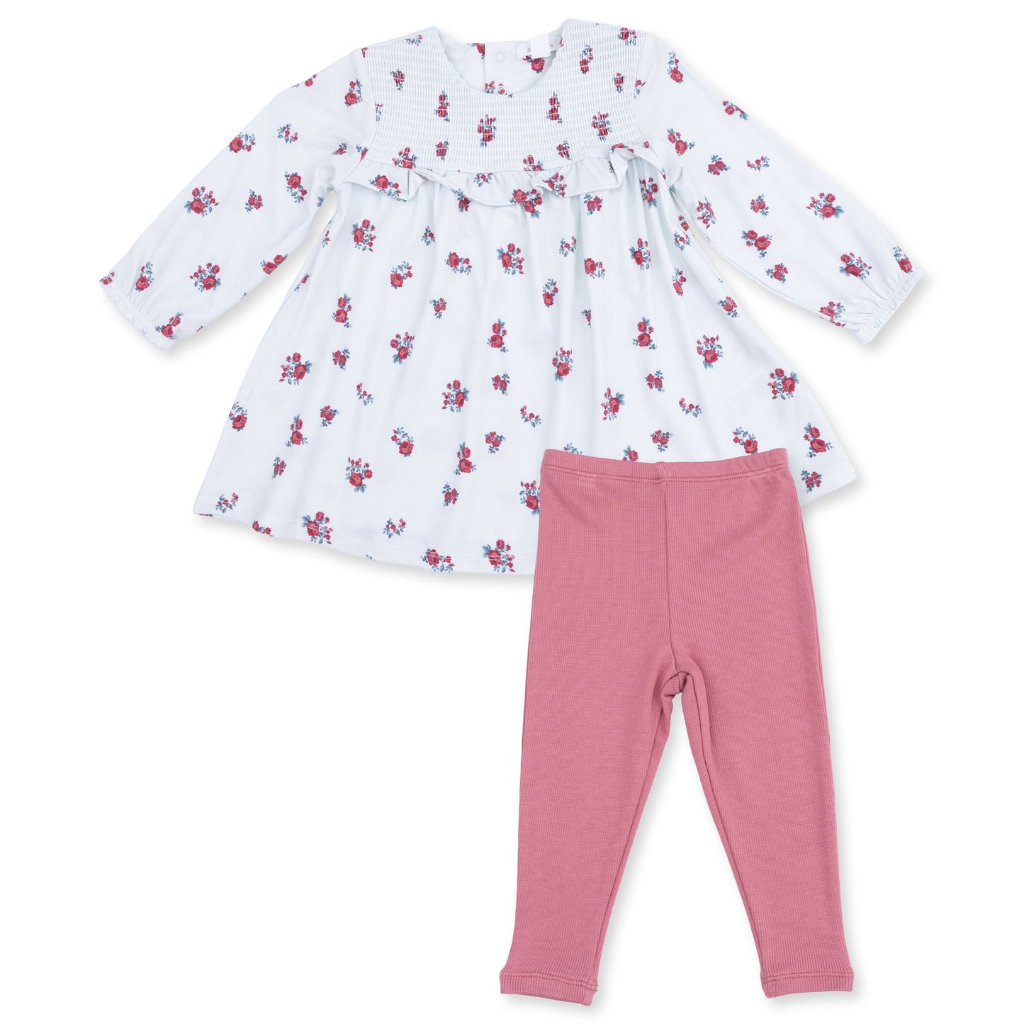 Alyssa Floral Smocked Ruffle Dress & Legging