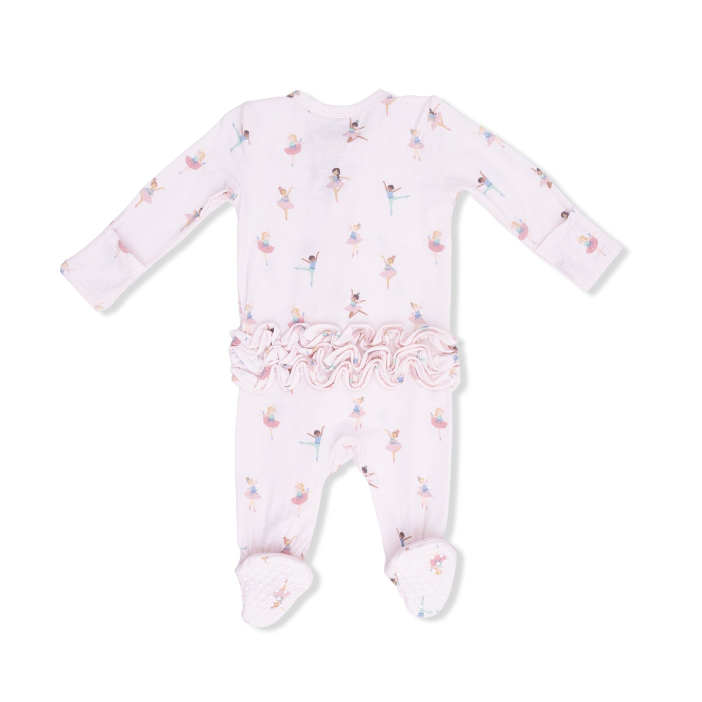 Petite Ballet 2 Way Ruffle Front Zipper Footie