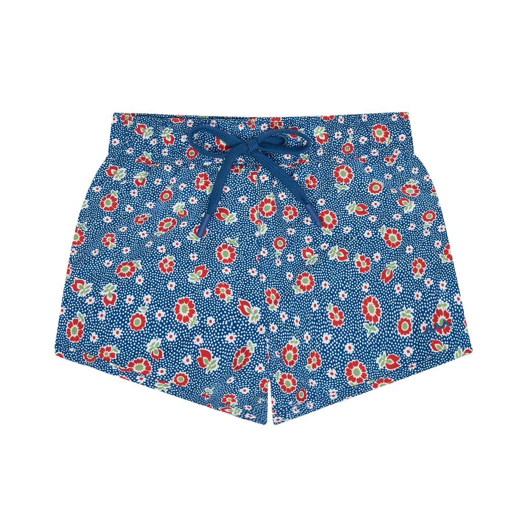 boys navy floral boardie
