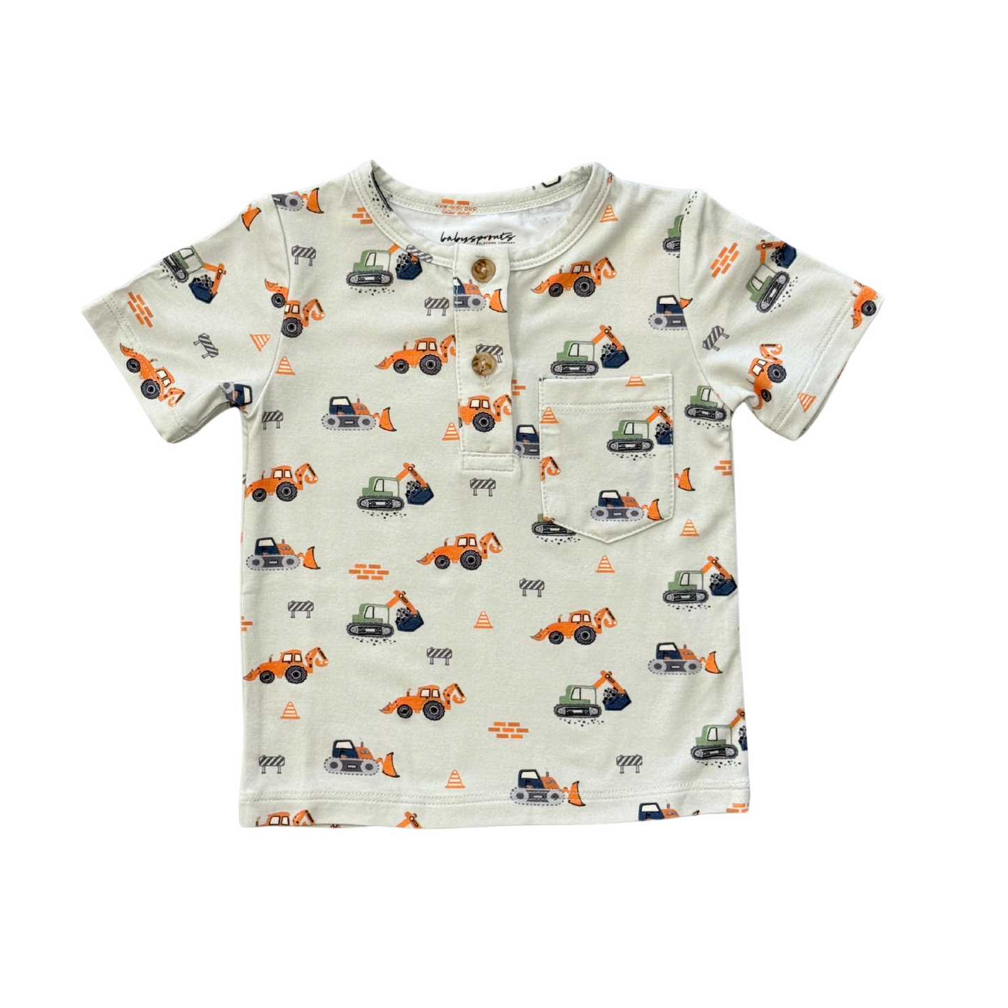 Construction Boys Short Sleeve Henley Shirt