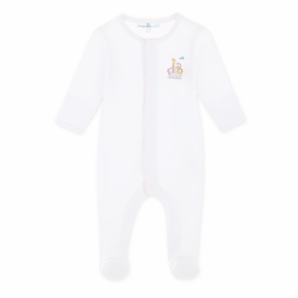 Noah's Ark Pink Footie