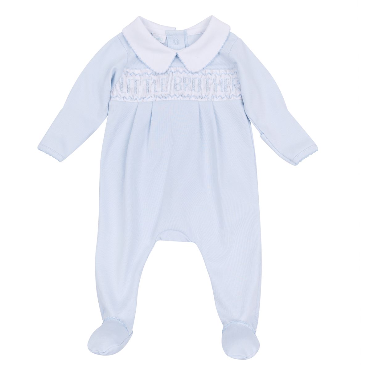 Light Blue Little Brother Smocked Footie