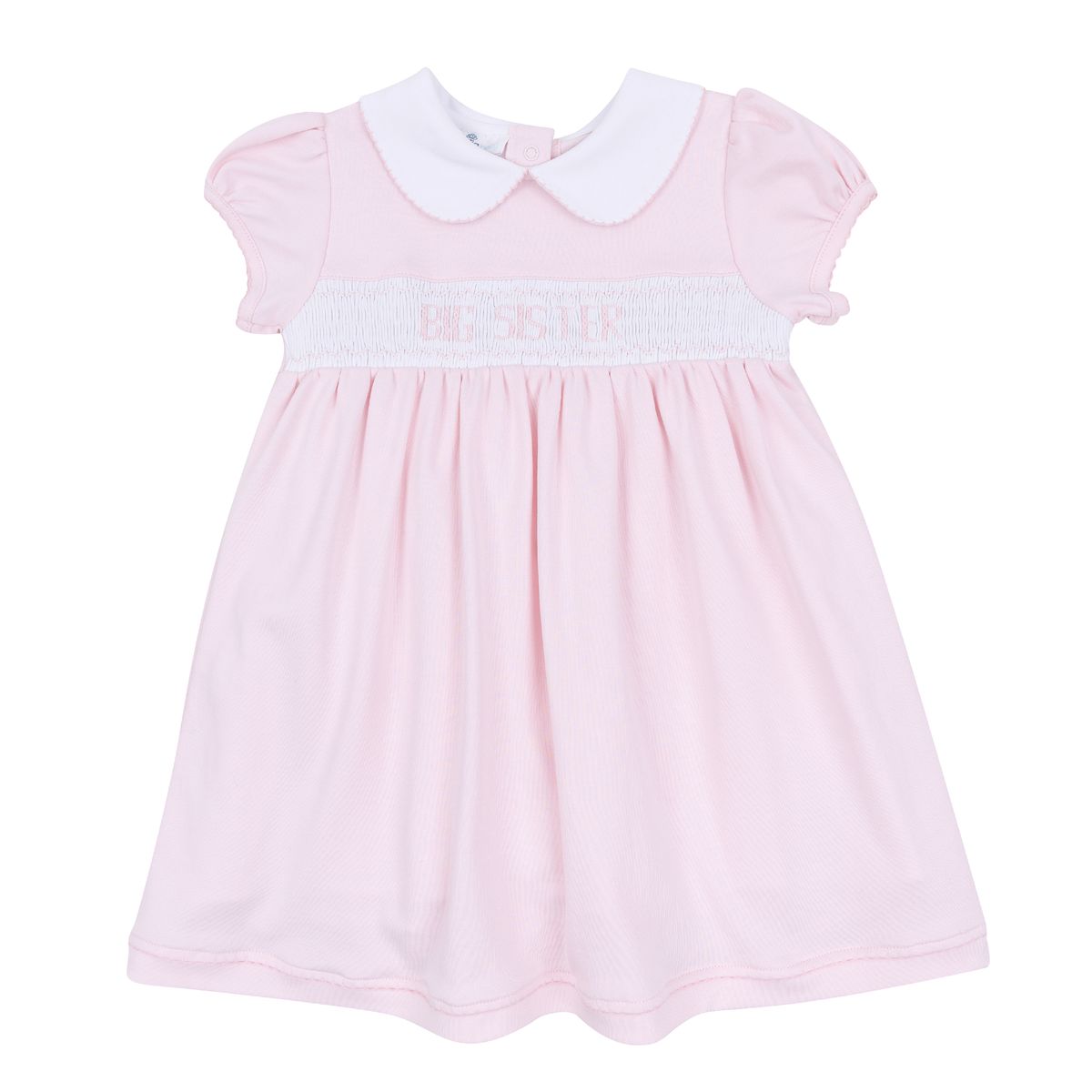 Pink Big Sister Smocked S/S Toddler Dress